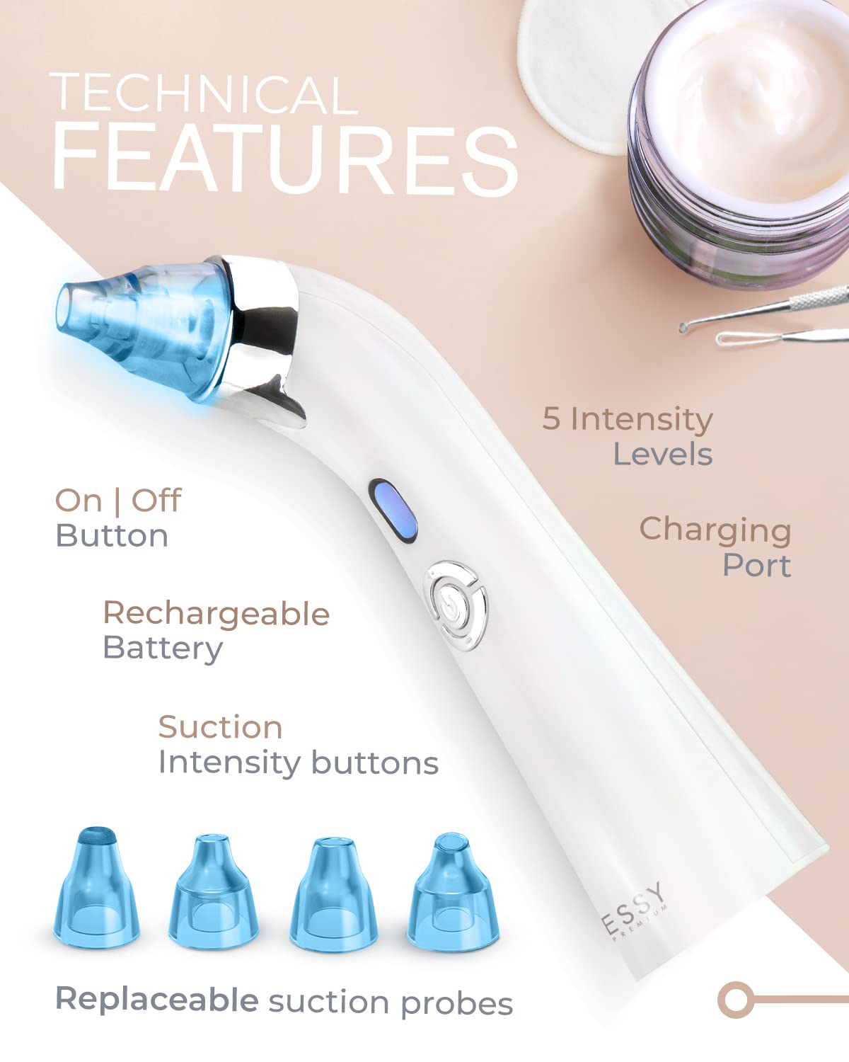 Blackhead Remover Vacuum Tool - Deep Pore Cleaner for Acne & Blackheads - Facial Care at Home