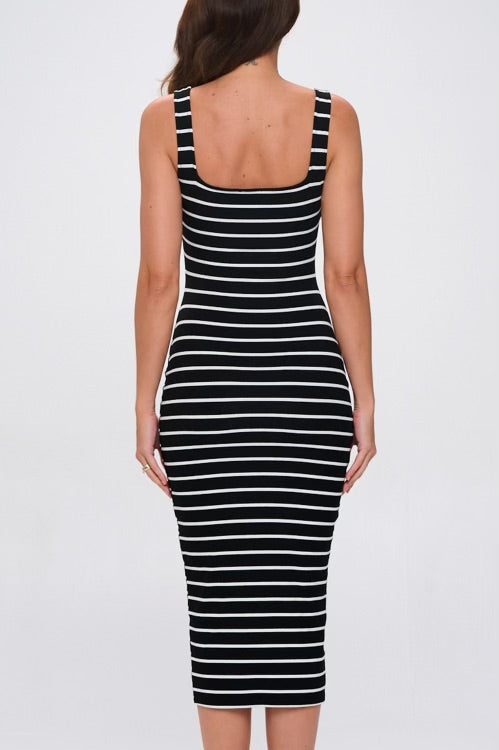 Stylish Striped Bodycon Mini Dress for Women - Perfect for Casual Outings, Parties & Date Nights