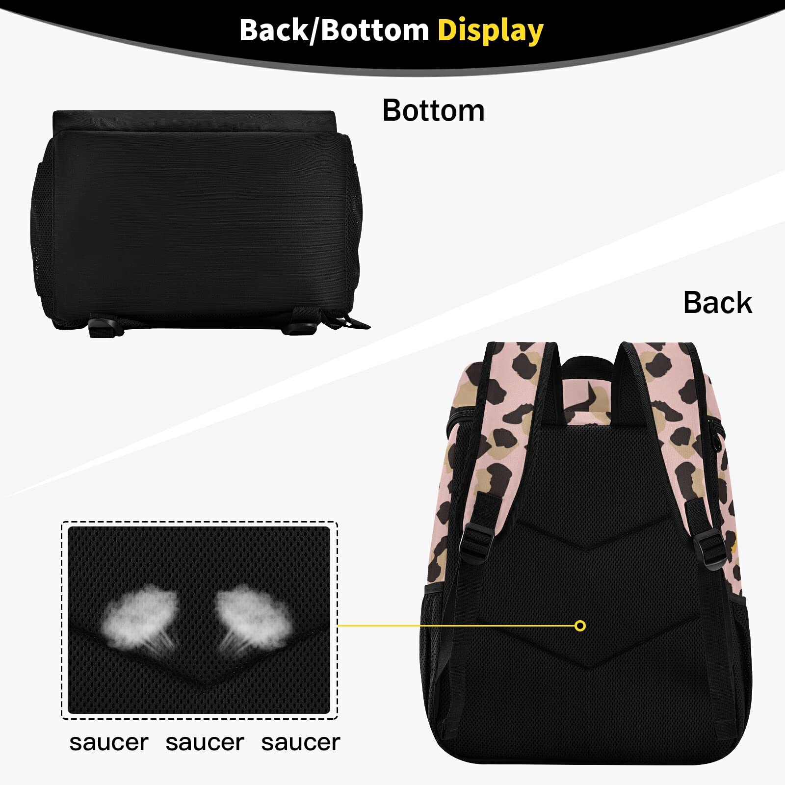 Leopard Skin Insulated Cooler Backpack for Women & Men - Leakproof Picnic, Beach, & Lunch Bag for Work, Fishing, Hiking, Camping, Park, & Outdoor Adventures