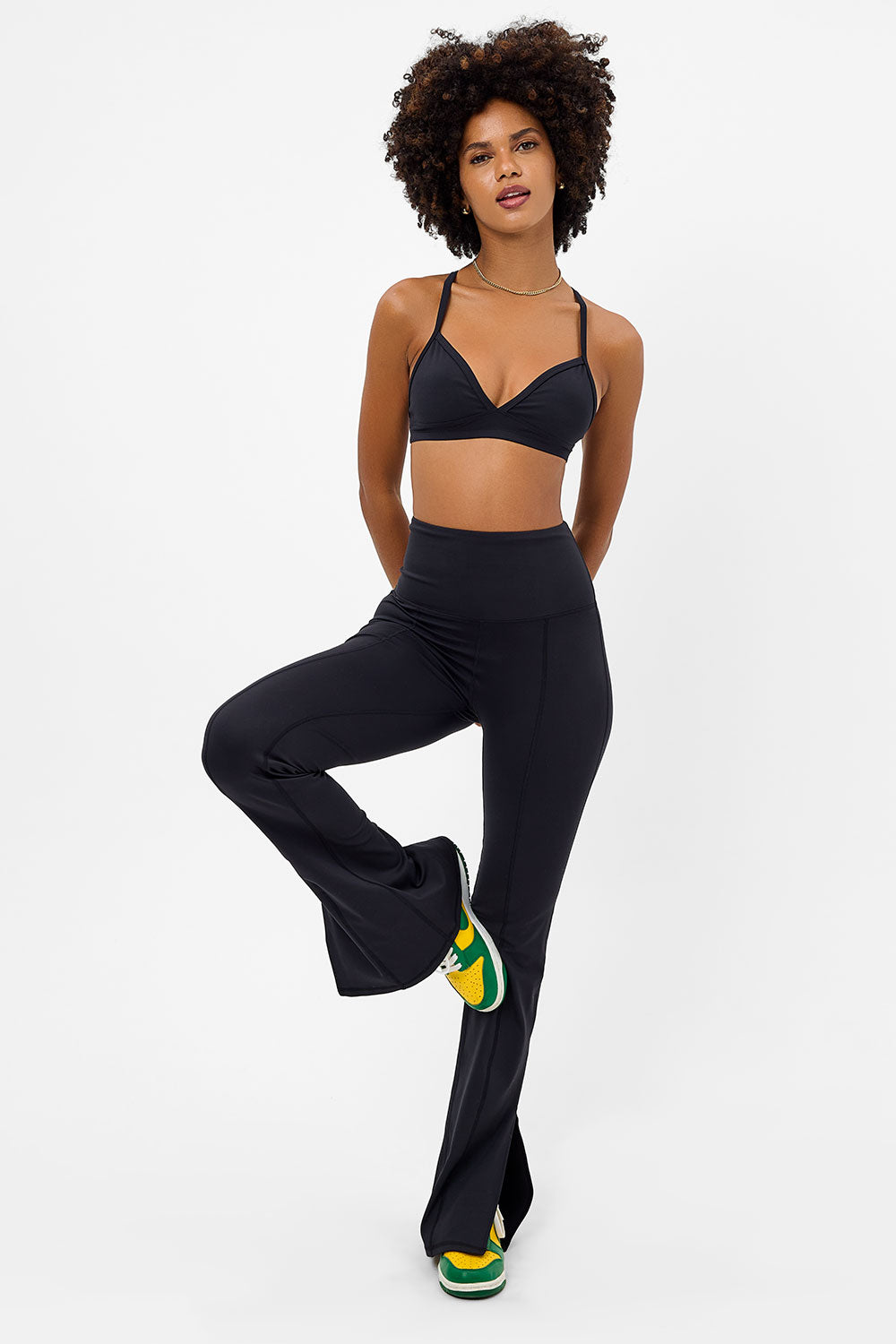 Billie Racerback Sports Bra for Women - High Support Workout Top - Black - Perfect for Yoga, Running & Gym