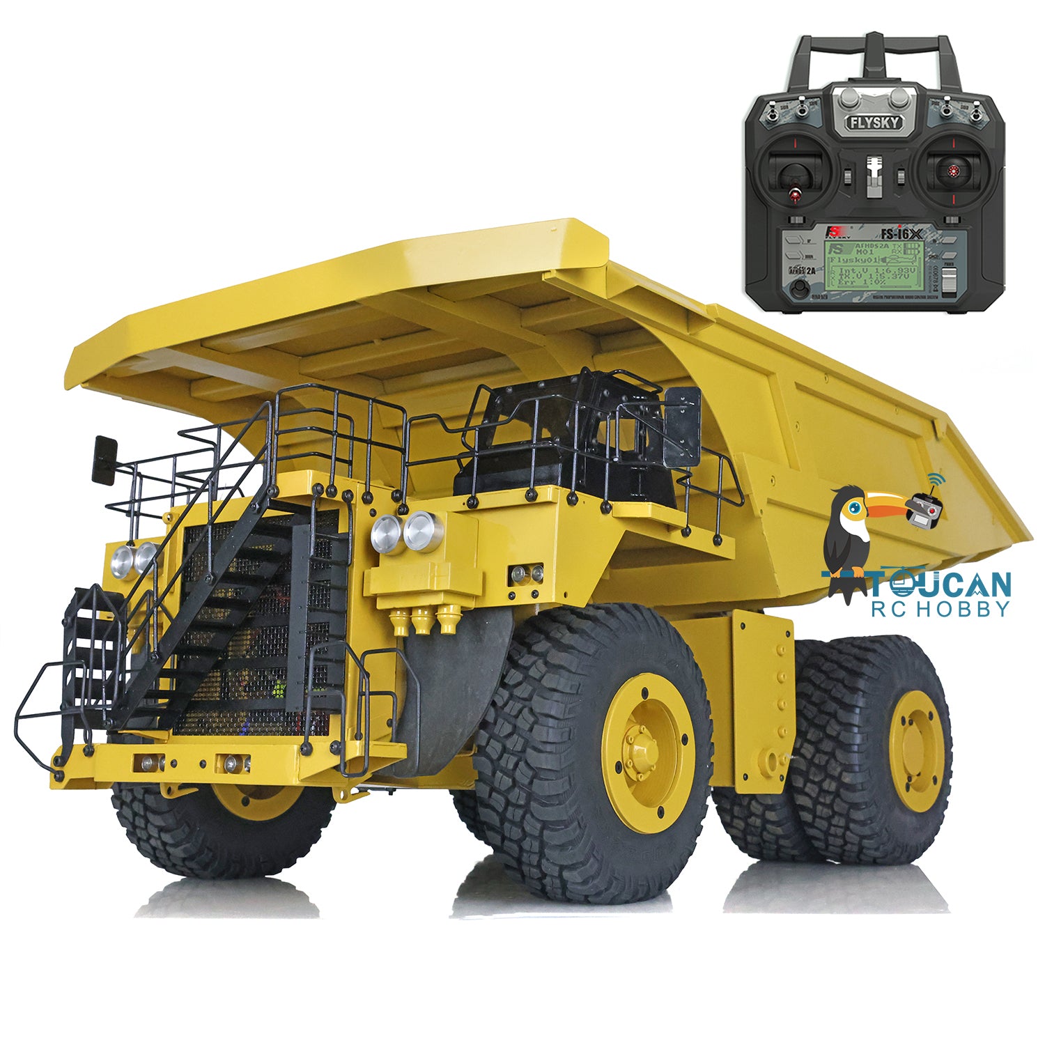 1/20 Scale 793D Radio Controlled Mining Truck - Assembled & Painted Metal Hydraulic Dump Truck Model with I6X Radio & Warning Lights - Perfect for Collectors, Construction Enthusiasts, and RC Hobbyists