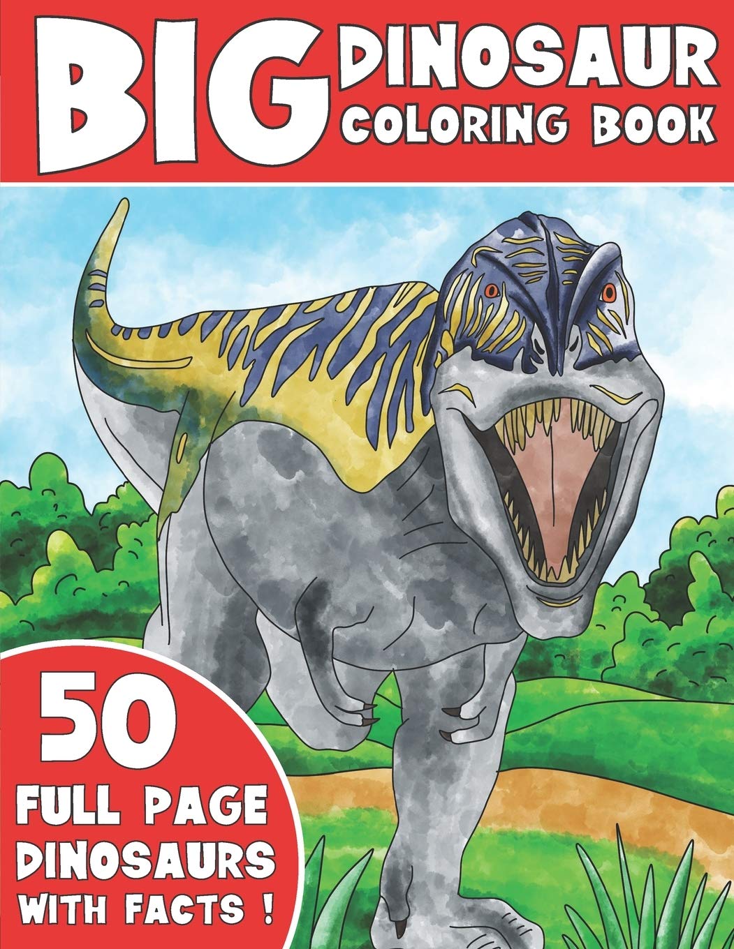 **Jumbo Dinosaur Coloring Book for Kids - Fun & Educational Activity with Dinosaur Facts | Perfect for Home, School & Travel**
