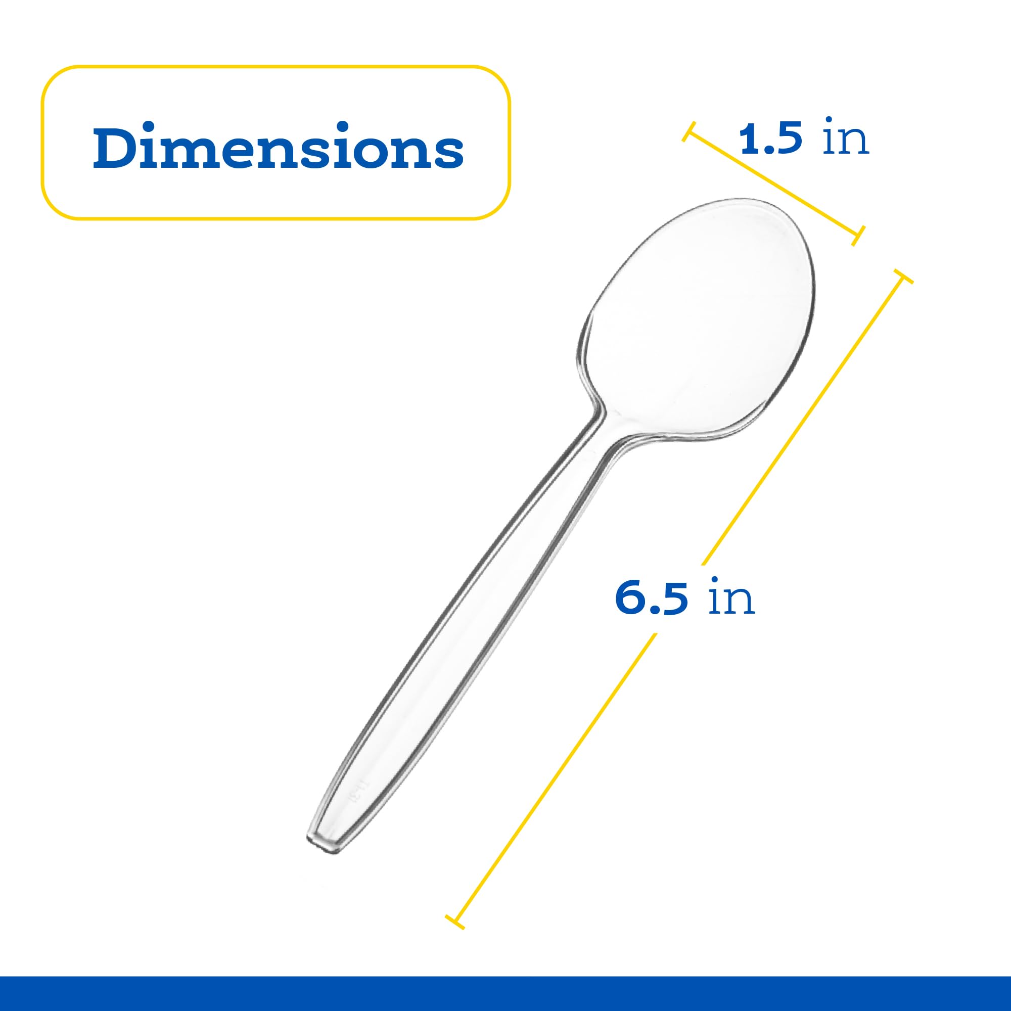 Premium Heavyweight Clear Plastic Cutlery Set - 100 Count Disposable Soup Spoons | Durable Disposable Utensils for Parties, Catering & Outdoor Events