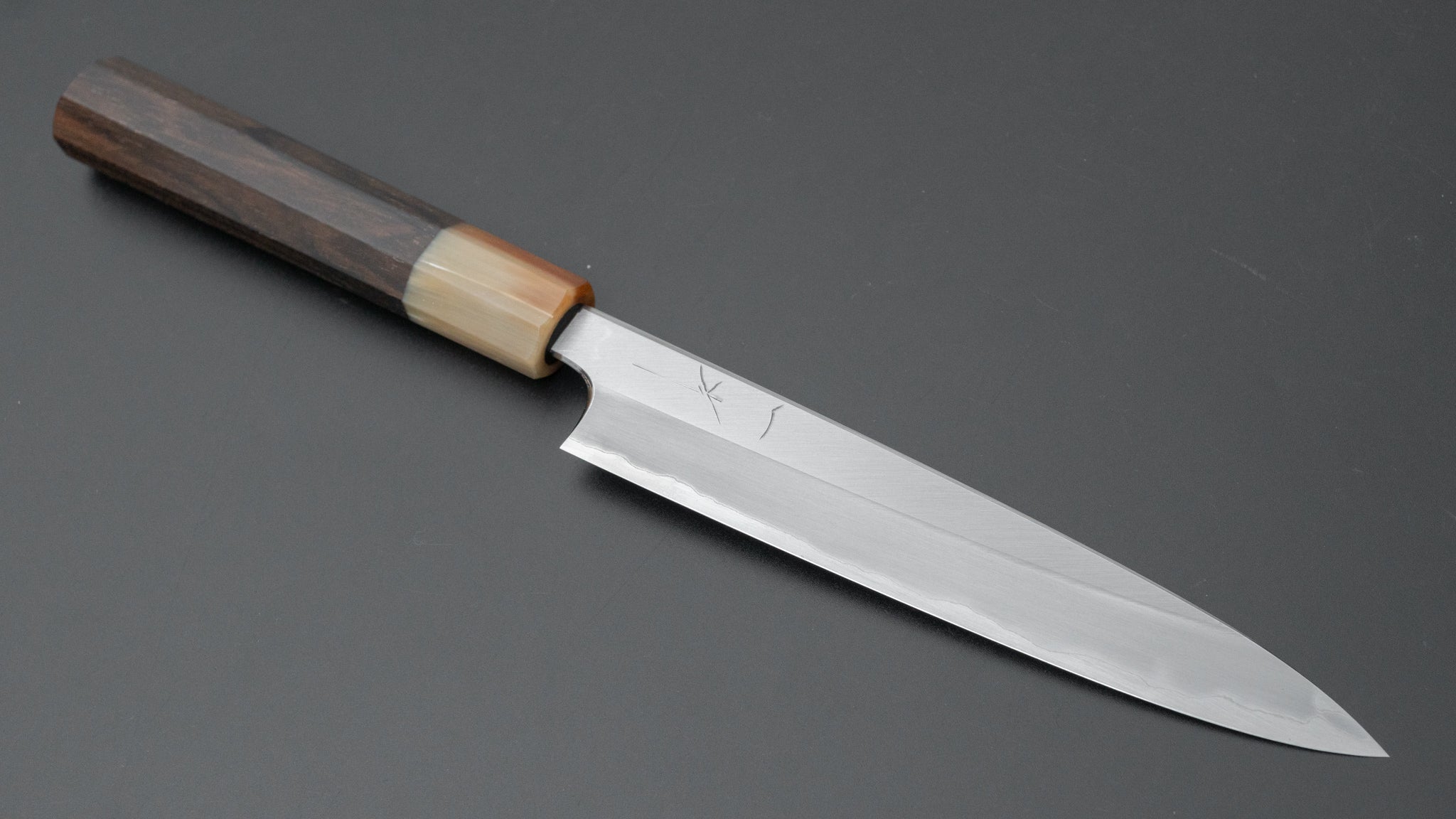 Hitohira Togashi Blue #1 Stainless Clad Migaki Petty Knife 165mm with Ziricote Handle - Japanese Chef Knife for Slicing, Peeling & Precision Cutting - Perfect for Home Cooks & Professional Kitchens