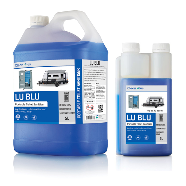 Clean Plus Lu Blu Portable Toilet Sanitiser - Travel & Camping Toilet Deodorizer - Odor Eliminator for RV, Boat & Outdoor Use