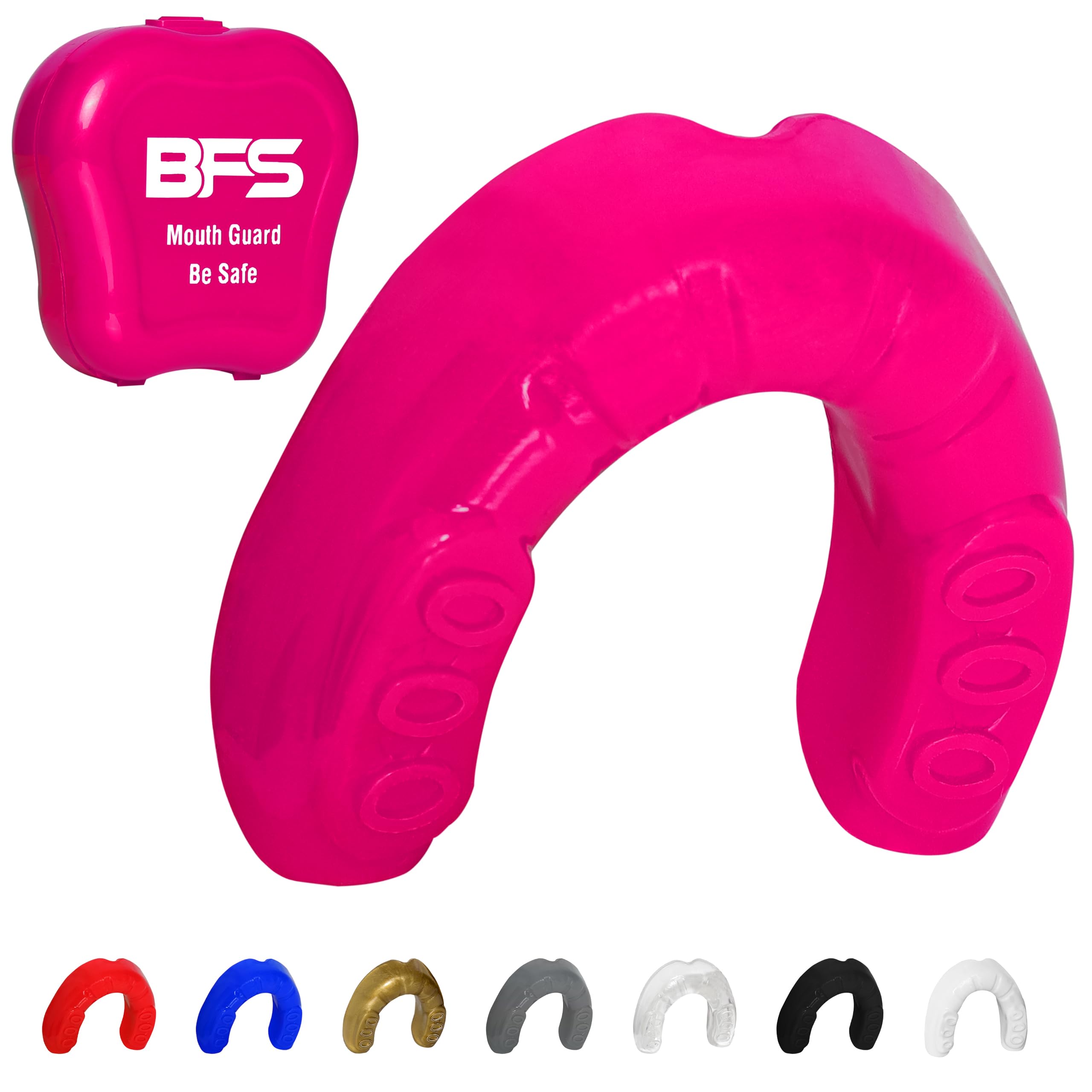 Best Adult Sports Mouth Guard for Teeth Protection - MMA, Boxing, Karate, Rugby & Football Mouthguard with Case (Pink) - Perfect for Training, Competition & Contact Sports Safety