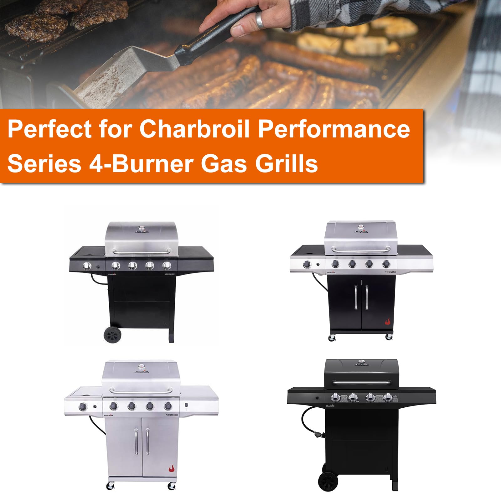 Charbroil Performance 4 Burner Full-Size Griddle Inserts - Replacement Flat Top Griddle for Models 463354021, 463365021, 463352521, 463365522, 463366022 & G426-0004-W1, G426-0005-W1 - Perfect for Outdoor Grilling and BBQ Cooking