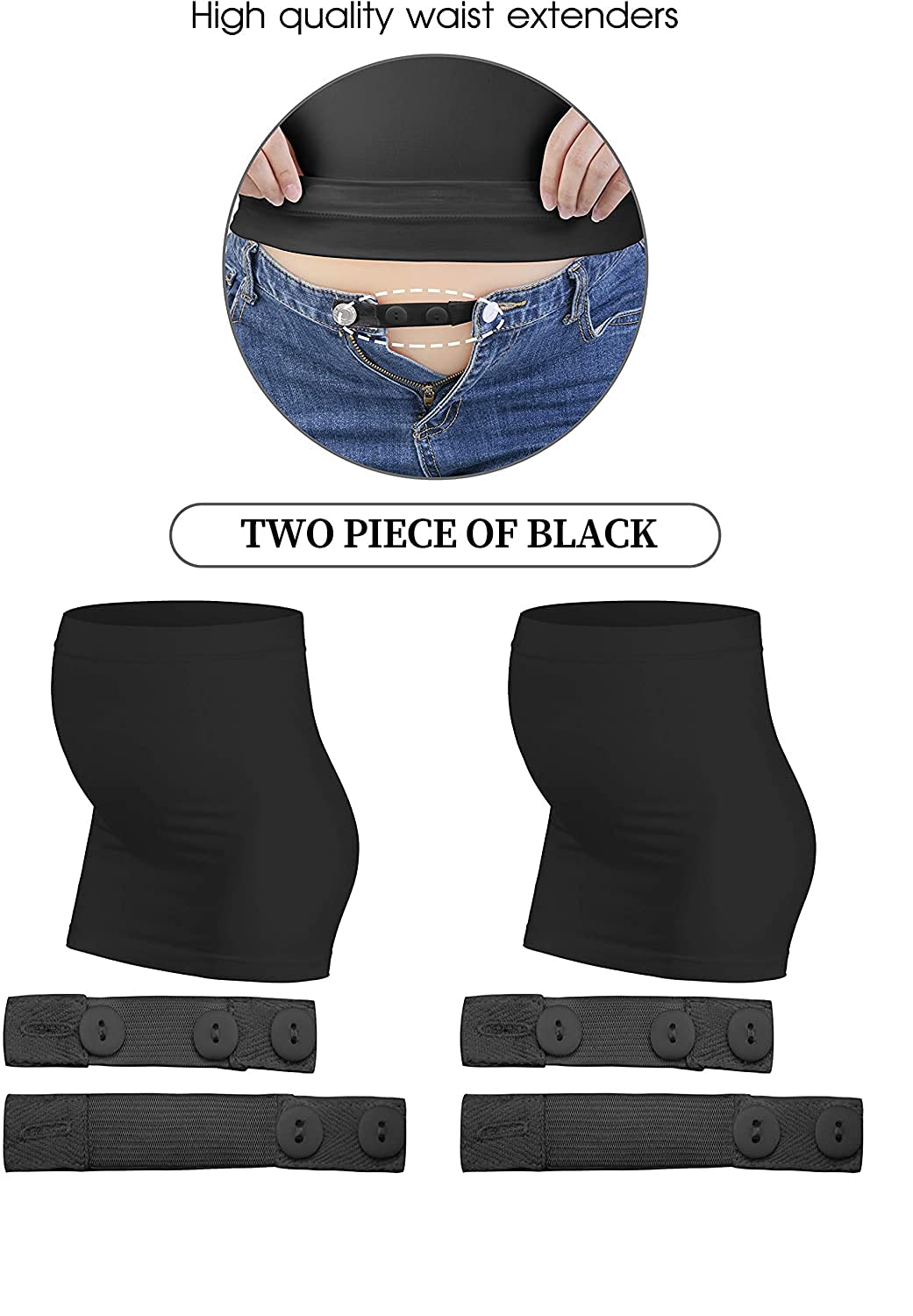 **Maternity Belly Band for Pregnant Women - Adjustable Pregnancy Support Belt for Pants & Jeans - Postpartum Belly Wrap for Comfort & Recovery - Perfect for Work, Exercise & Everyday Wear**