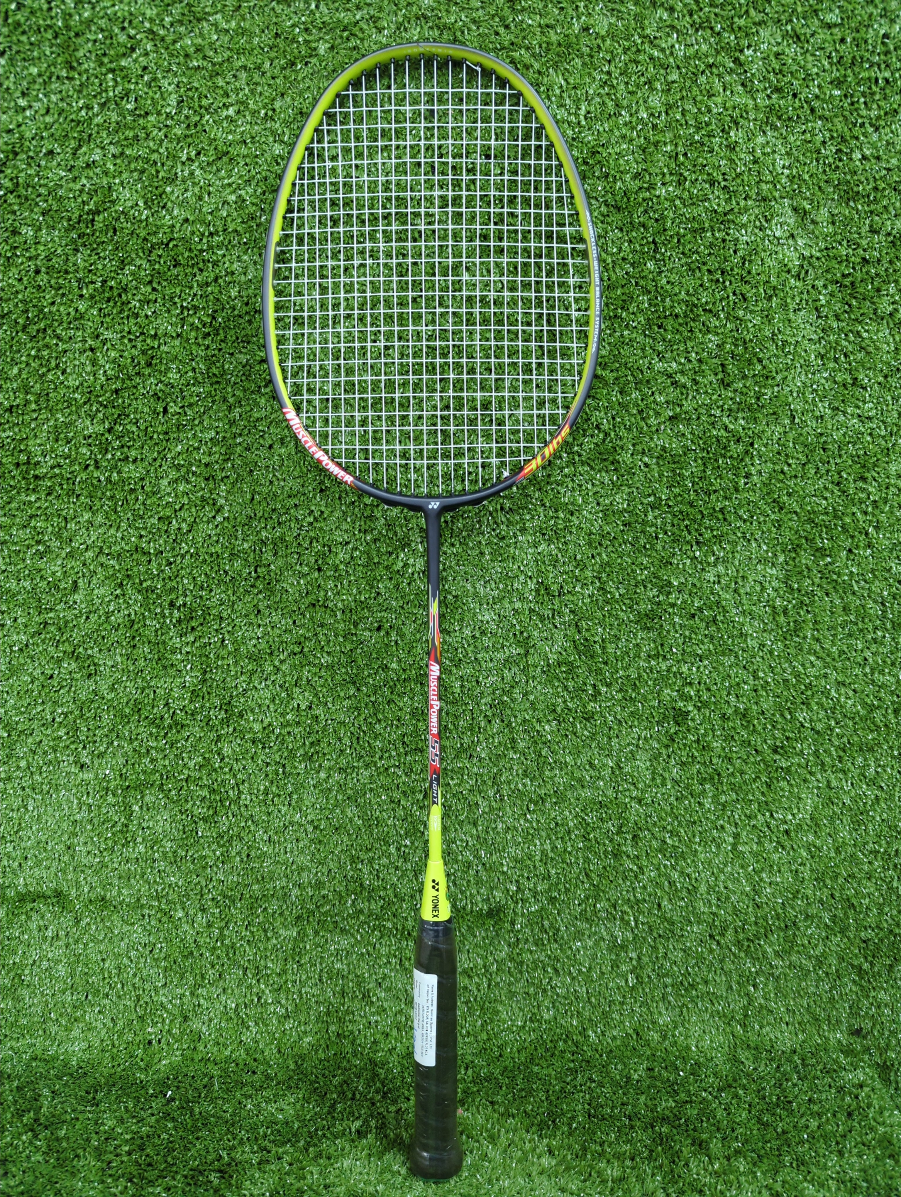 Yonex Muscle Power 55 Light Green Badminton Racket - Prestrung with High Tension, Made in Taiwan | Perfect for Beginners & Intermediate Players in Training & Competitive Matches