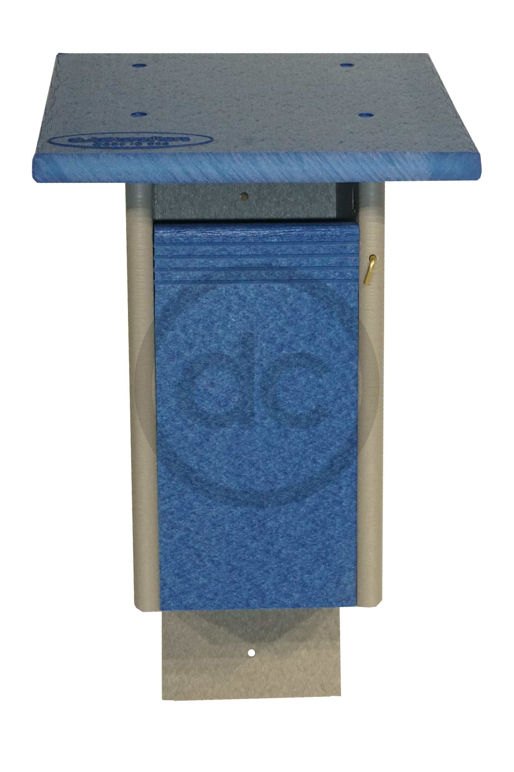 Bluebird Nest Box - Durable Plastic Poly Birdhouse for Outdoor Use | Post or Wall Mount | All-Weather Sparrow-Resistant Design | Handcrafted in USA (Blue & Light Gray) | Perfect for Backyard Birdwatching & Garden Decoration