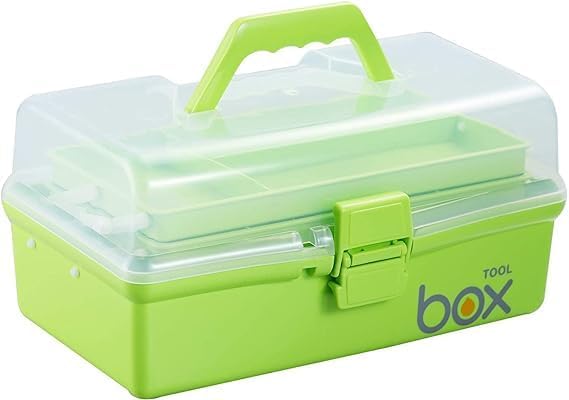 Ansawi 3-Layer Multipurpose Plastic Storage Box with Handle - Portable Tool Organizer Case for Artists, Students & DIY Crafts | Perfect for Art Supplies, Drawing Tools & Workshop Organization