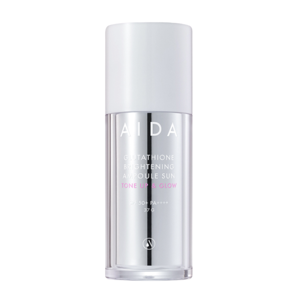 AIDA Glutathione Brightening Ampoule with SPF50+ PA++++ Sun Protection, 37g - Brighten Skin & Shield from UV Rays for Daily Skincare & Outdoor Activities