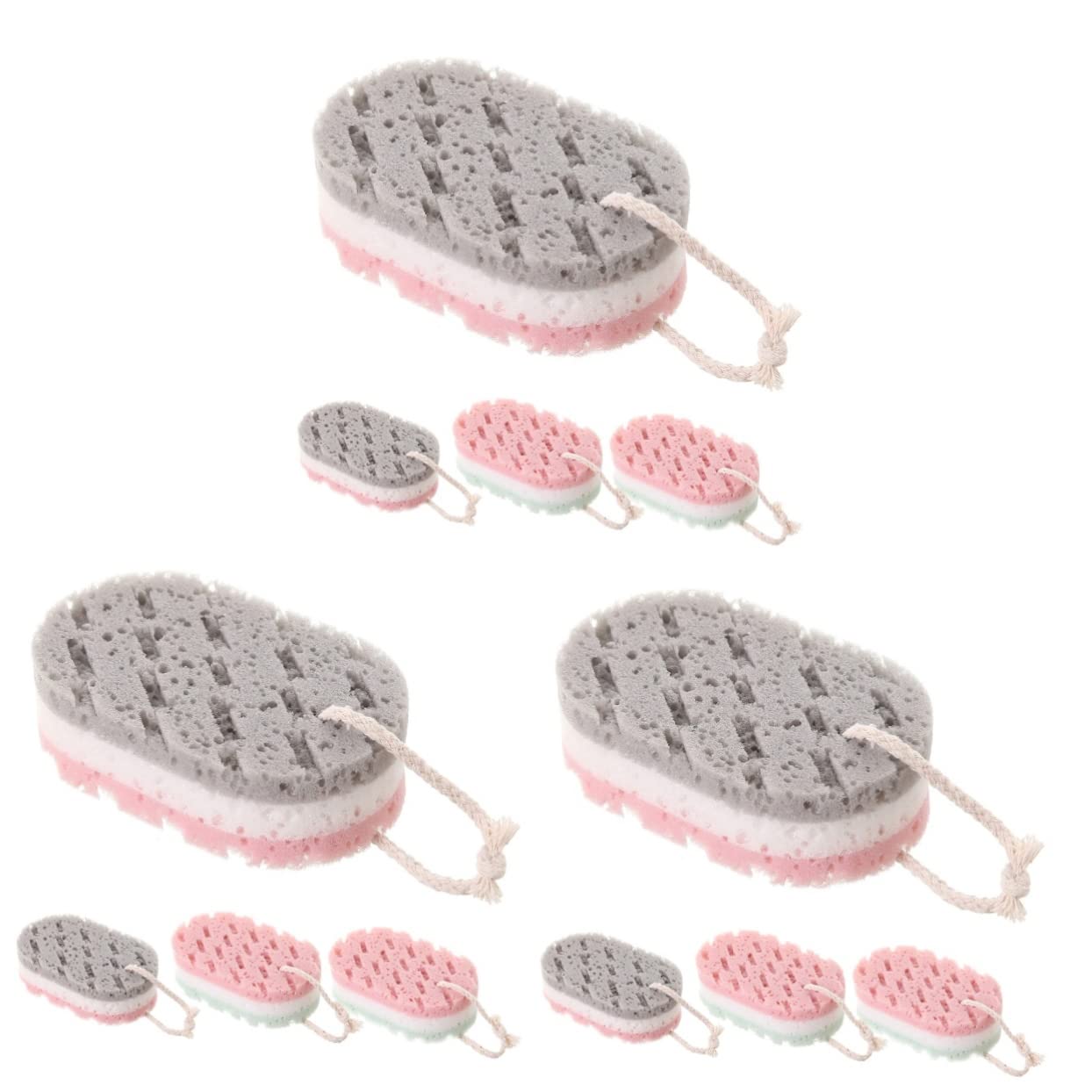 12-Pack Exfoliating Bath Sponges for Body & Face – Loofah Scrubber for Shower, Back Cleansing & Skin Exfoliation – Perfect for Spa, Daily Bath & Gentle Exfoliation