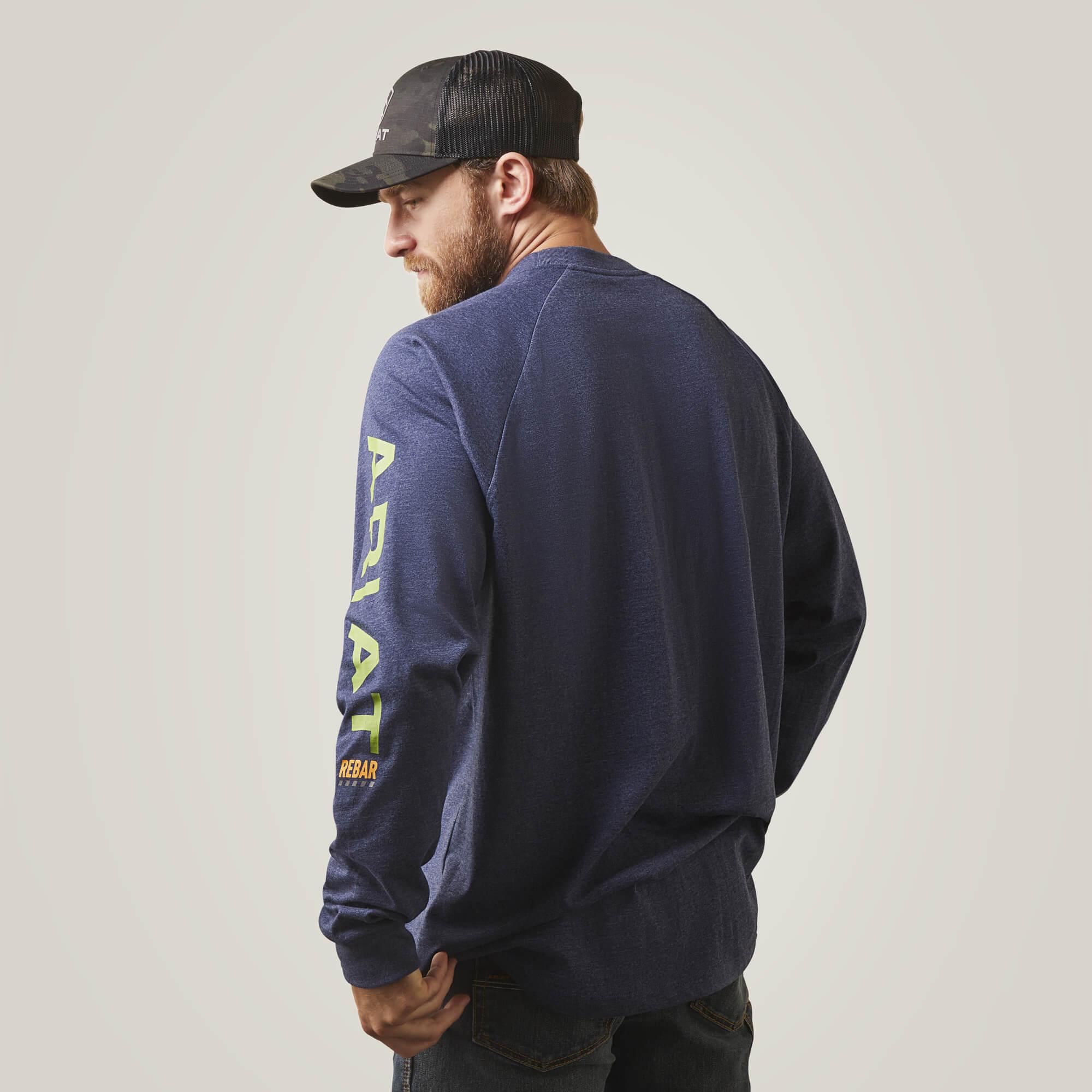 High-Quality Rebar Cotton Strong Graphic T-Shirt - Navy Heather - Comfortable & Durable for Casual Wear, Workouts, and Everyday Use