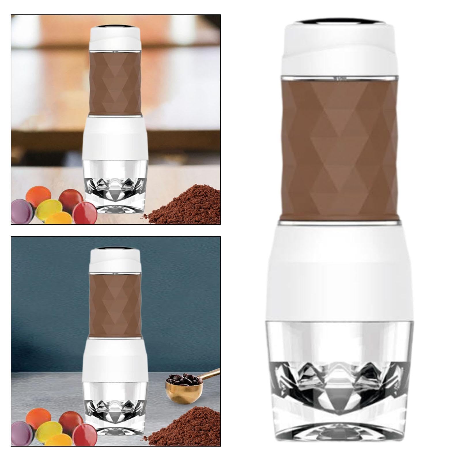 Premium Hand Press Coffee Maker - Portable French Press for Coffee & Tea - Ideal Travel, Camping, Office & Home Use - Great Gift for Coffee Lovers - Brown
