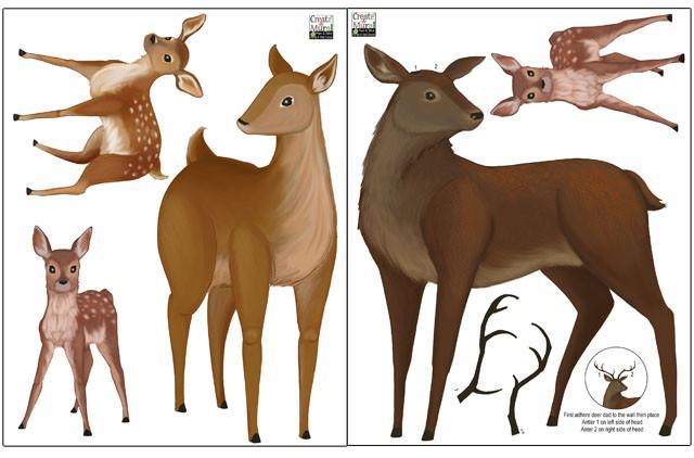 Deer Family Wall Decals - Removable Vinyl Stickers for Nursery, Kids Room & Home Decor - Perfect for Bedroom, Living Room & Office Wall Art