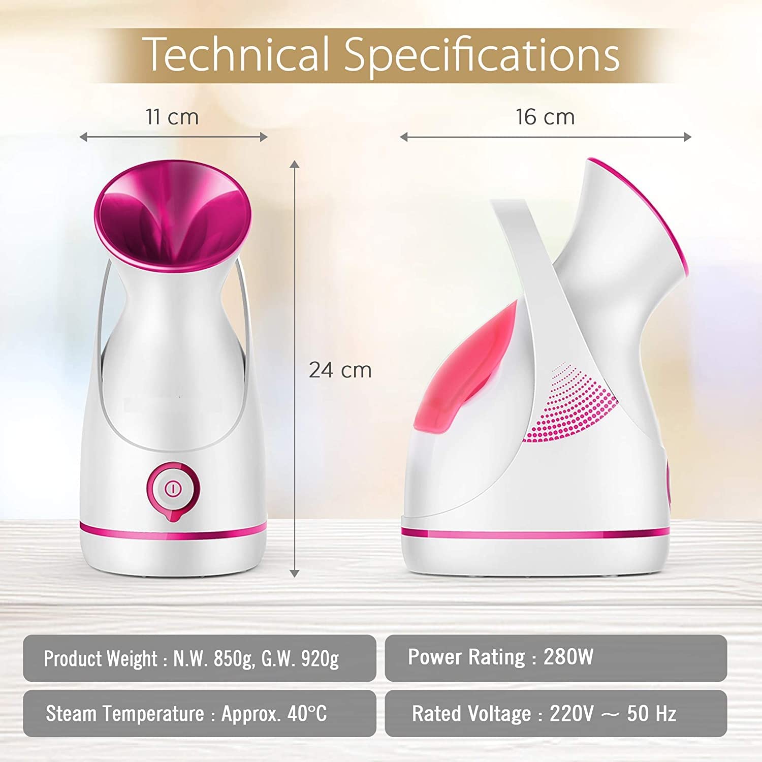 Nano-Cure Medical Facial Steamer & Inhaler for Cold, Cough & Sinus Relief - Ionic Steam Vaporizer for Adults - Perfect for Home Spa, Allergy Season & Respiratory Care