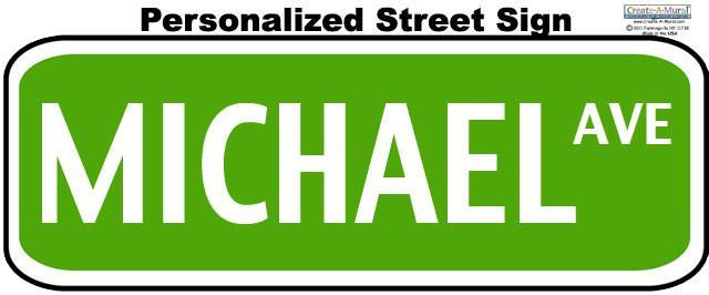 Custom Street Sign Wall Decal - Personalized Home & Office Decor - Perfect for Living Room, Bedroom, or Man Cave Wall Art
