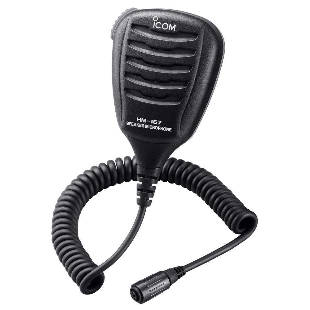 ICOM HM167 Waterproof Speaker Microphone for IC-MM7201 - Durable Marine & Outdoor Communication Accessory for Boating, Hiking, and Emergency Use