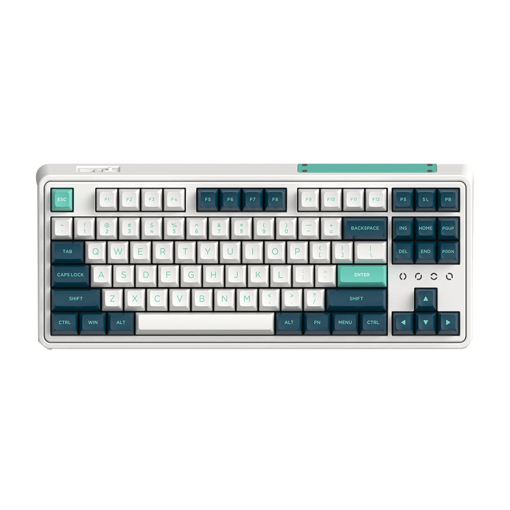 FL ESPORTS CMK87-SAM 87-Key Wireless Mechanical Keyboard - 2.4G/Bluetooth/Wired Triple Mode, Hot-Swappable, PBT Keycaps (White) - Perfect for Gaming, Office Work & Typing Enthusiasts