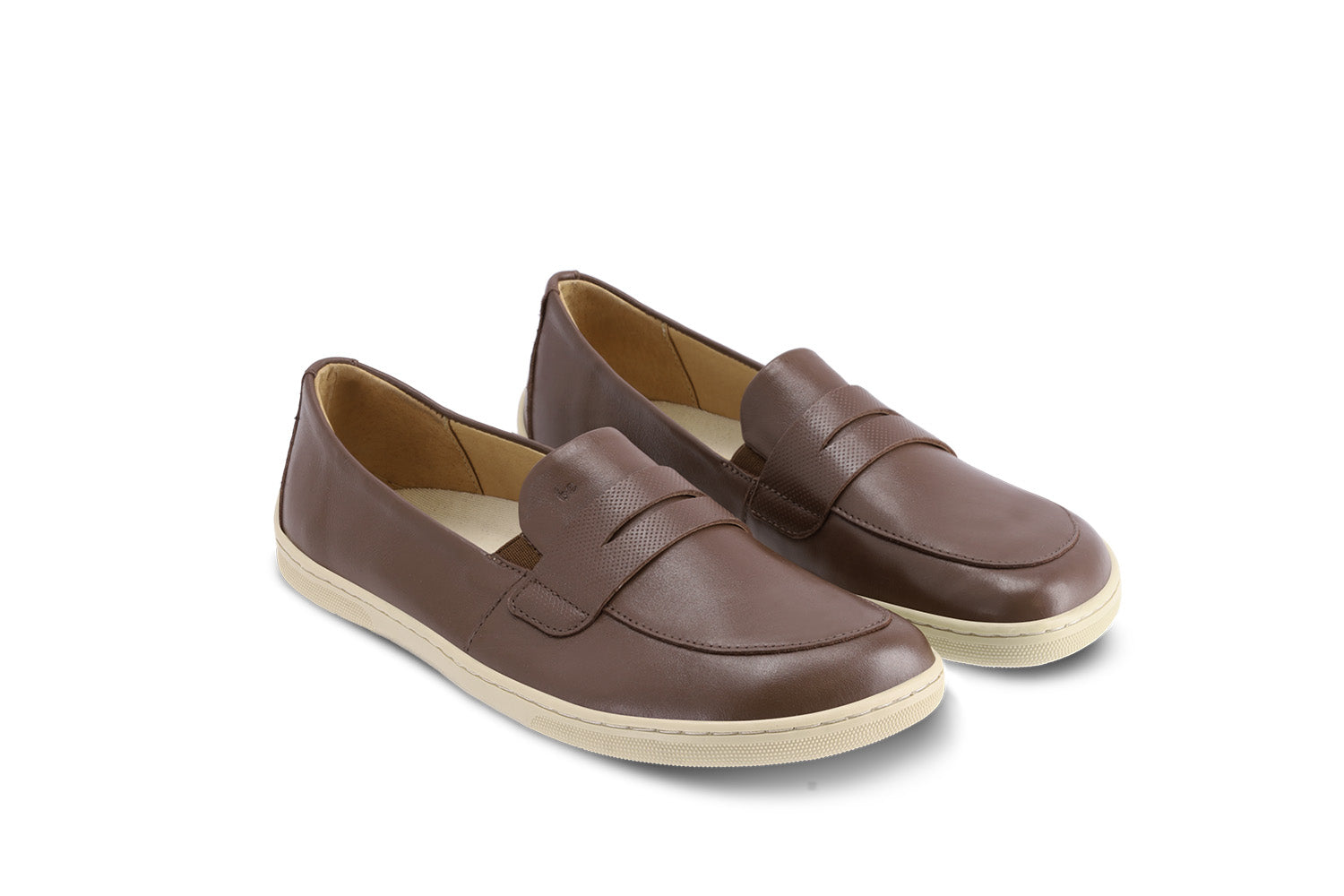 Barefoot Moccasins for Men & Women - Be Lenka Buena Soft Leather Minimalist Shoes in Dark Brown & Beige | Comfortable House Slippers, Indoor/Outdoor Walking Shoes for Home, Office & Travel