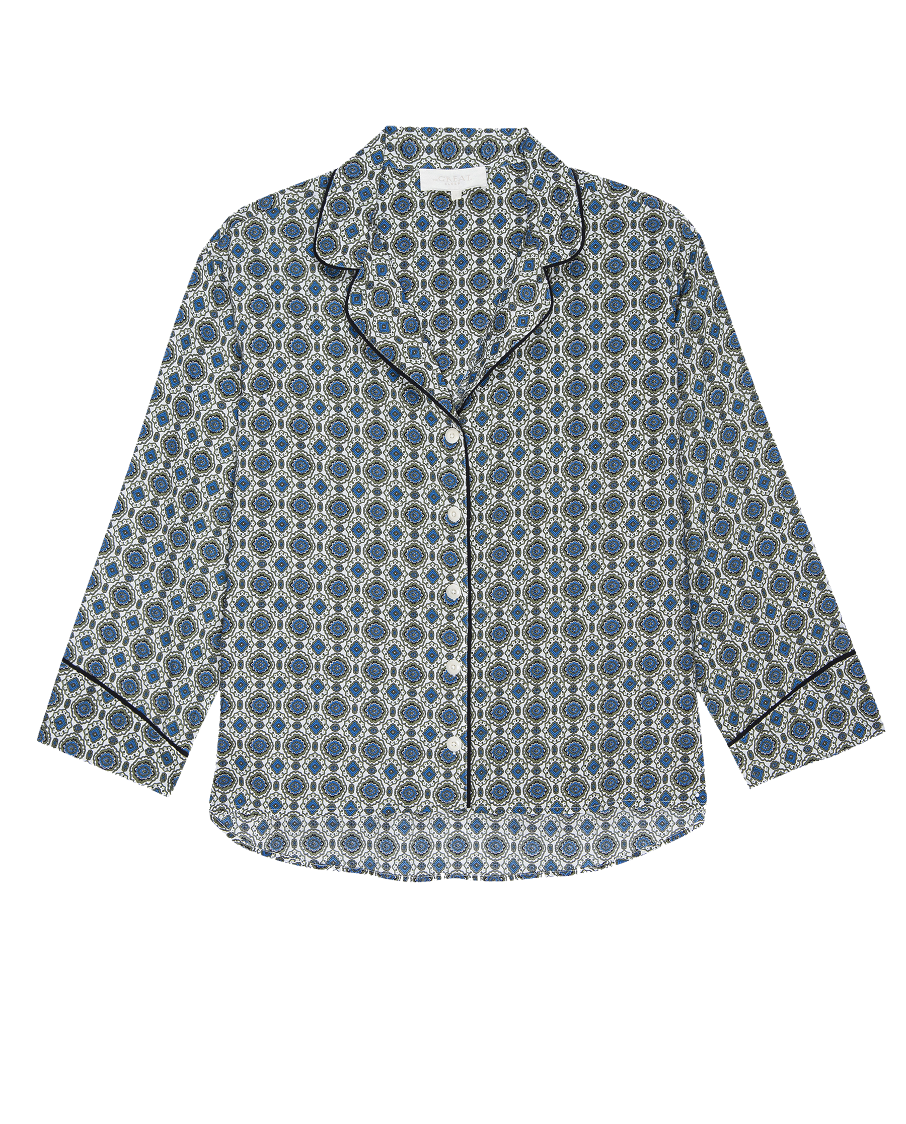 Geo Medallion Print Pajama Shirt for Women - Soft & Comfortable Sleepwear for Nighttime Relaxation and Lounging