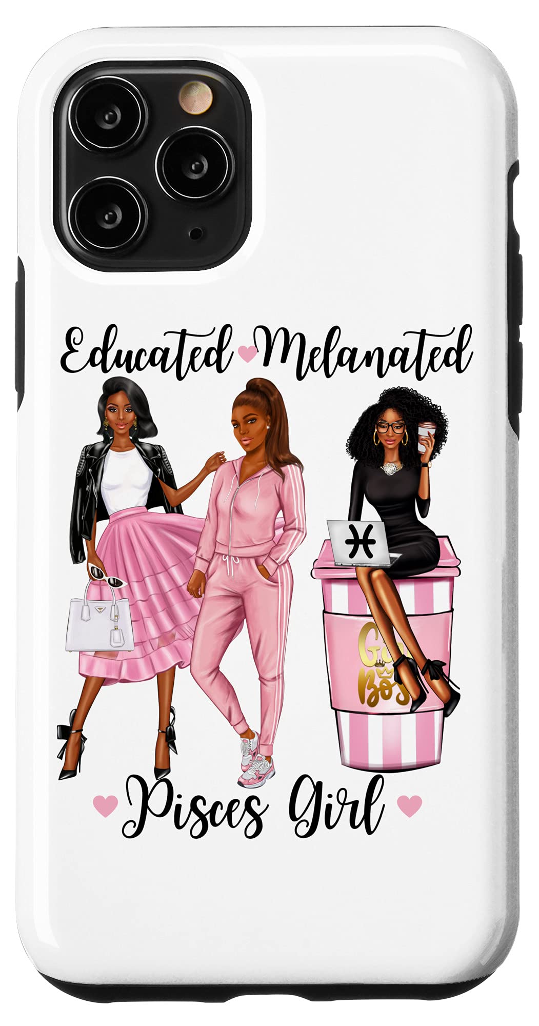 iPhone 11 Pro Case - Zodiac Pisces Horoscope Design for Women | Protective Phone Cover for Melanated Skin Tones | Perfect Gift for Students & Astrology Lovers | Use for Daily Protection & Style Expression
