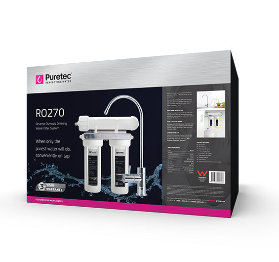 Puretec R0270 Reverse Osmosis Undersink Water Filter System - 270 LPD High Capacity | Clean Drinking Water for Home & Kitchen | Under Sink Water Purification Solution
