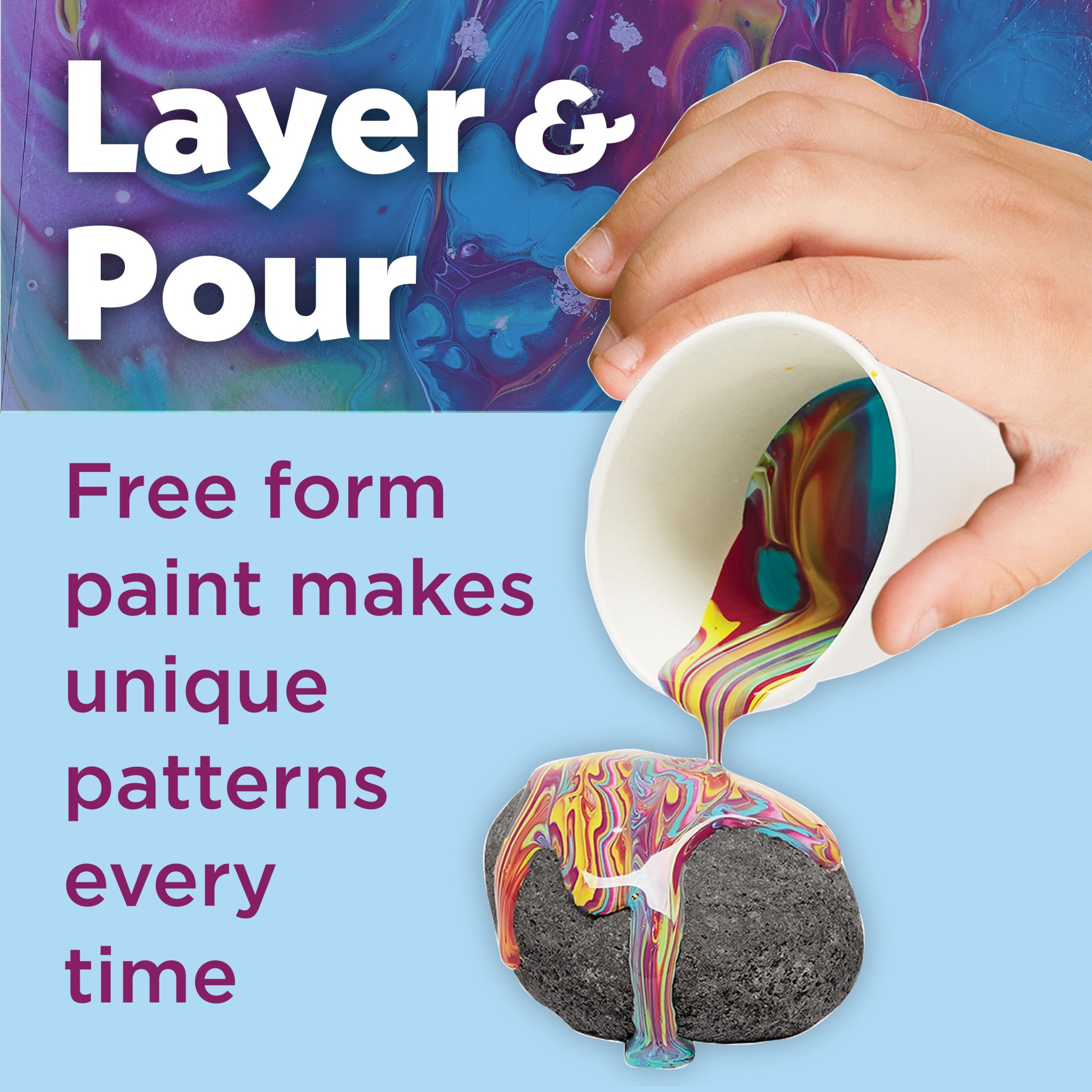 Hide & Seek Paint Pour Rocks - DIY Art Kit for Kids & Adults - Creative Rock Painting Supplies for Home Decor & Garden - Perfect for Family Activities & Craft Projects #6262000