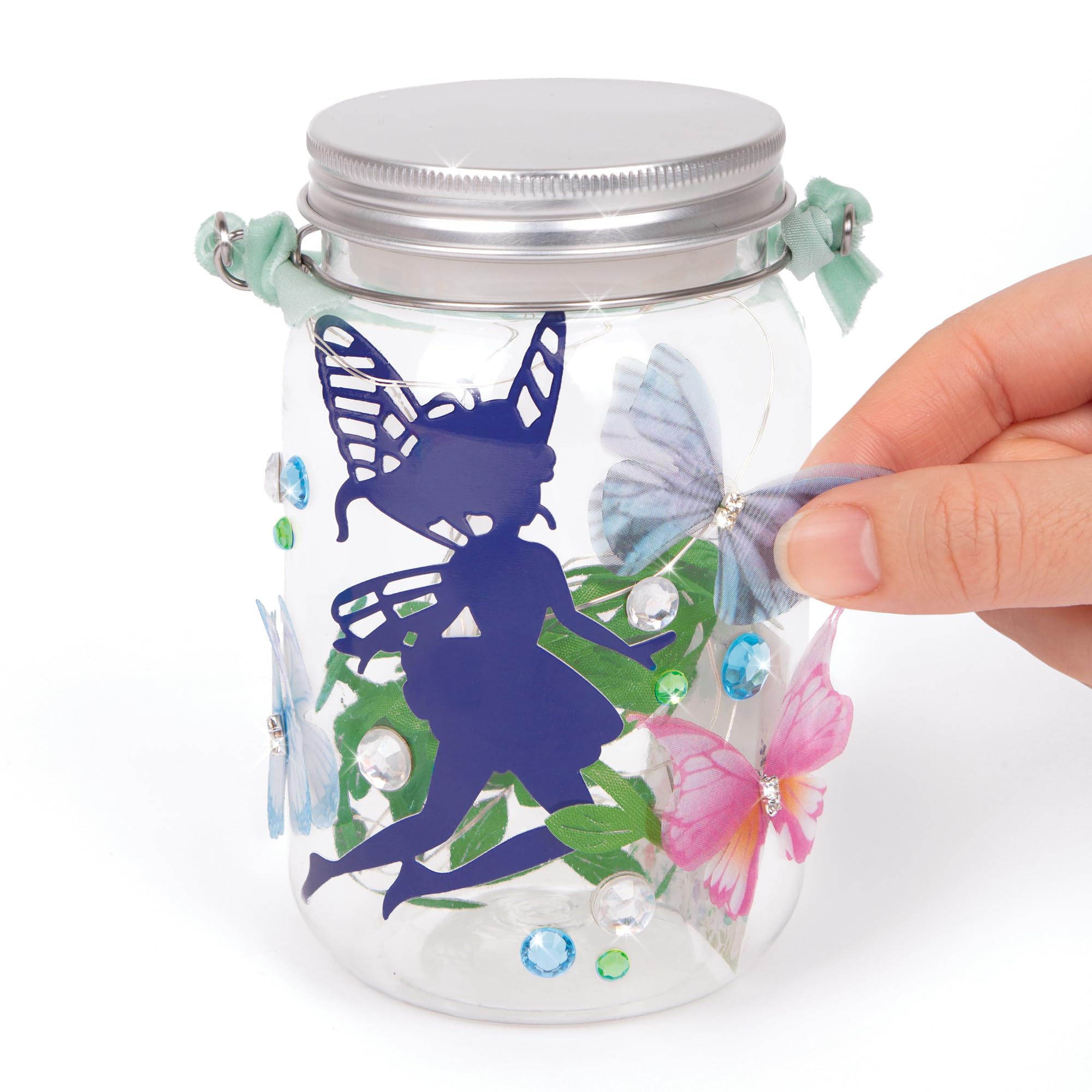 Make It Real 3C4G: Fairy Garden DIY Wish Light Kit - Create 2 Enchanted Glowing Jars with 4 Custom Fairy Silhouettes, LED Lights for Tweens & Kids Ages 8+ | Perfect for Bedroom Decor, Gift Ideas, and Magical Playtime