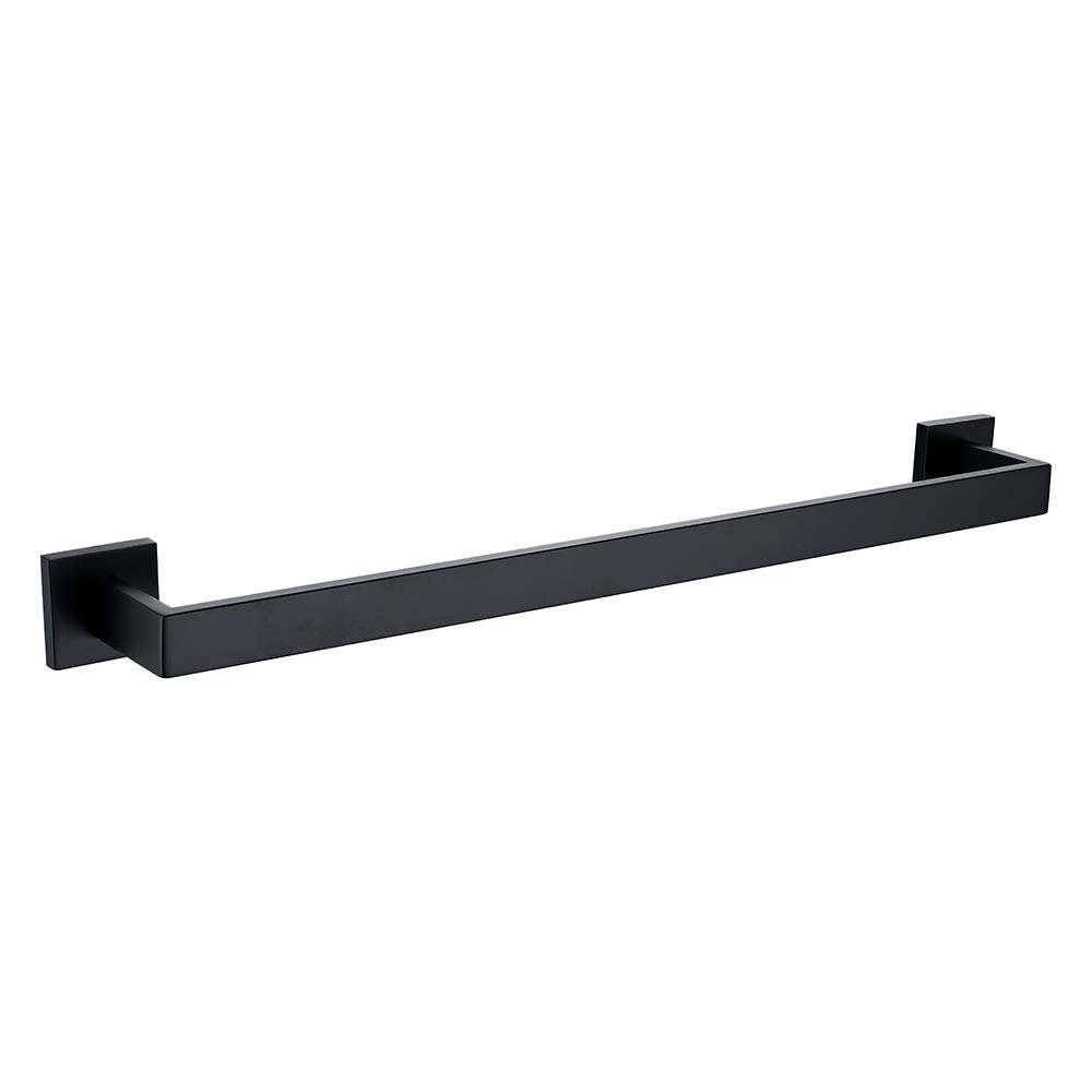 TASTOS 23.6 Inch Black Stainless Steel Towel Bar - Heavy Duty 304 SUS Bathroom & Kitchen Towel Holder - Wall Mounted with Screws - Matte Black Finish - Perfect for Bathrooms, Kitchens & Laundry Rooms