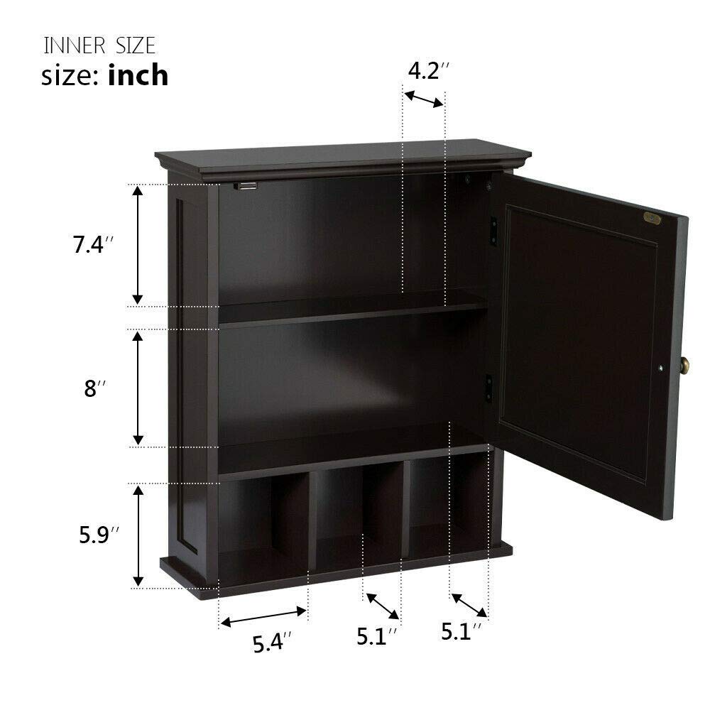 Modern Wall Mount Bathroom Cabinet with Mirror Door - 3 Height Adjustable, Waterproof & Durable Storage Shelf for Medicine, Kitchen, Laundry | Perfect for Home, Office & Hallway Organization