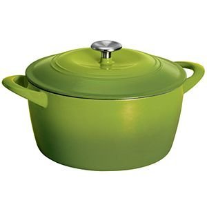 Tramontina Gourmet Enameled Cast Iron Casserole Dish with Stainless Steel Knob - 5.5 Quart, Green Dutch Oven for Baking, Braising & Serving - Perfect for Soups, Stews, Roasts & Family Dinners