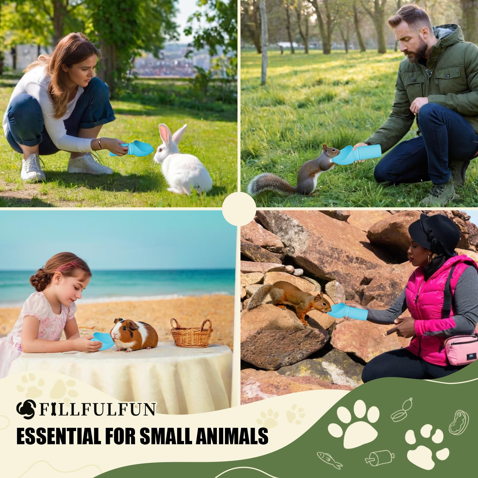 Portable Dog Water Bottle 550ml with Extra-Wide Silicone Bowl - Leakproof Foldable Pet Water Dispenser for Hiking, Walking, Camping & Travel - BPA-Free Food Grade (Cyan) | Perfect for Outdoor Adventures & Daily Walks