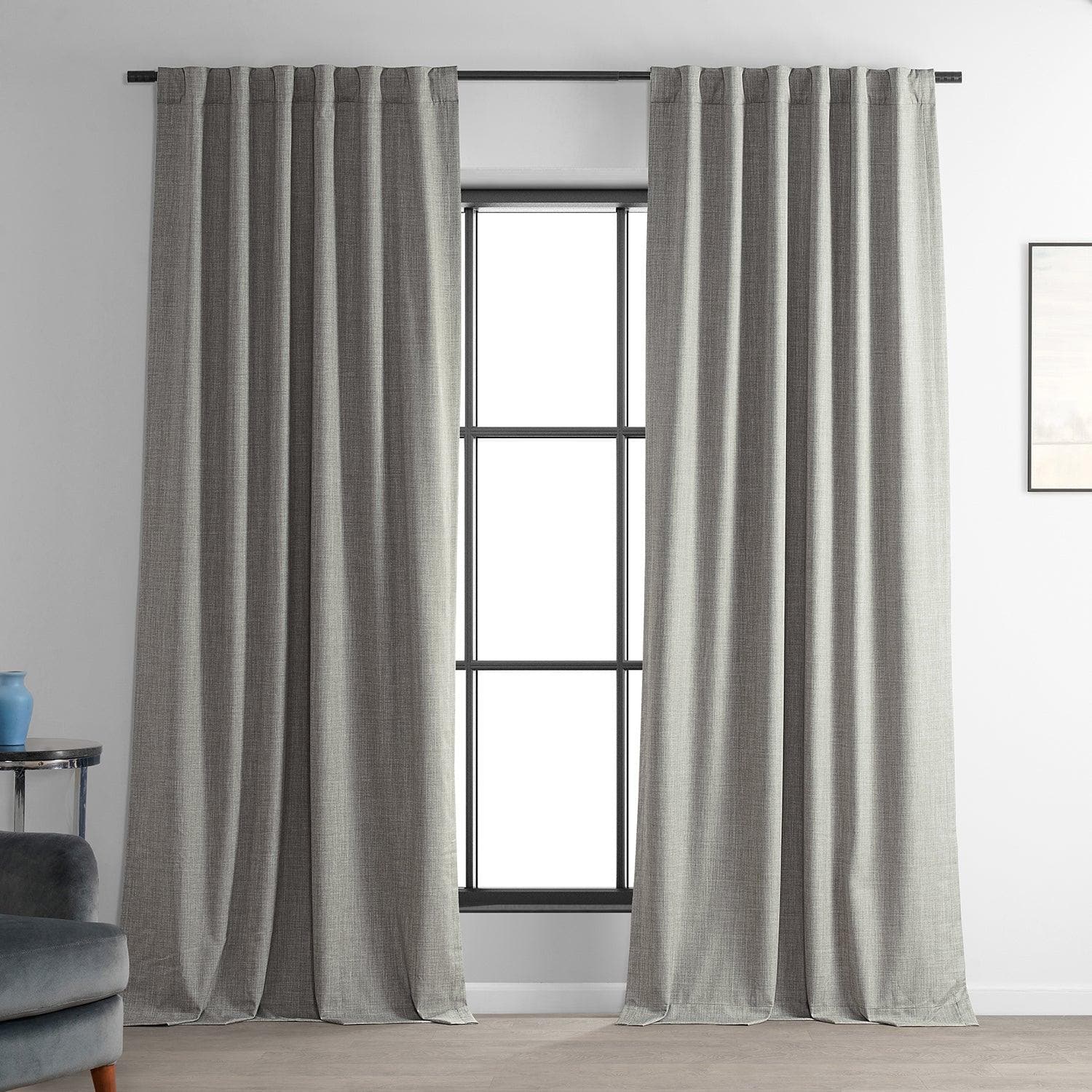 Premium Dark Greige Blackout Curtains - Thermal Insulated Linen Hotel Drapes for Bedroom & Living Room - Noise Reducing & Energy Saving Window Treatments for Home & Office