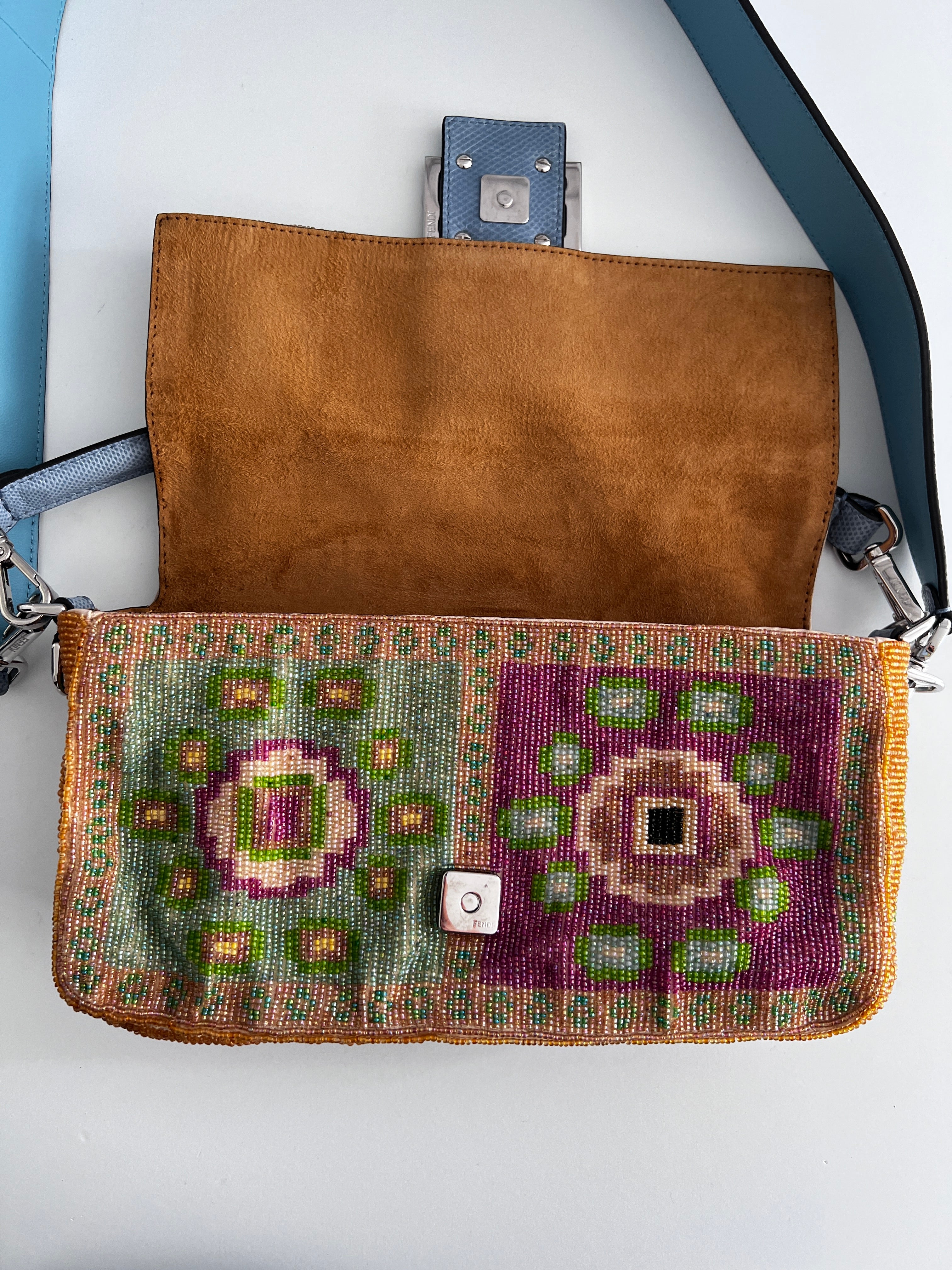 Fendi Boho Beaded Baguette Bag - Stylish Crossbody Purse for Women | Perfect for Parties, Travel & Everyday Use