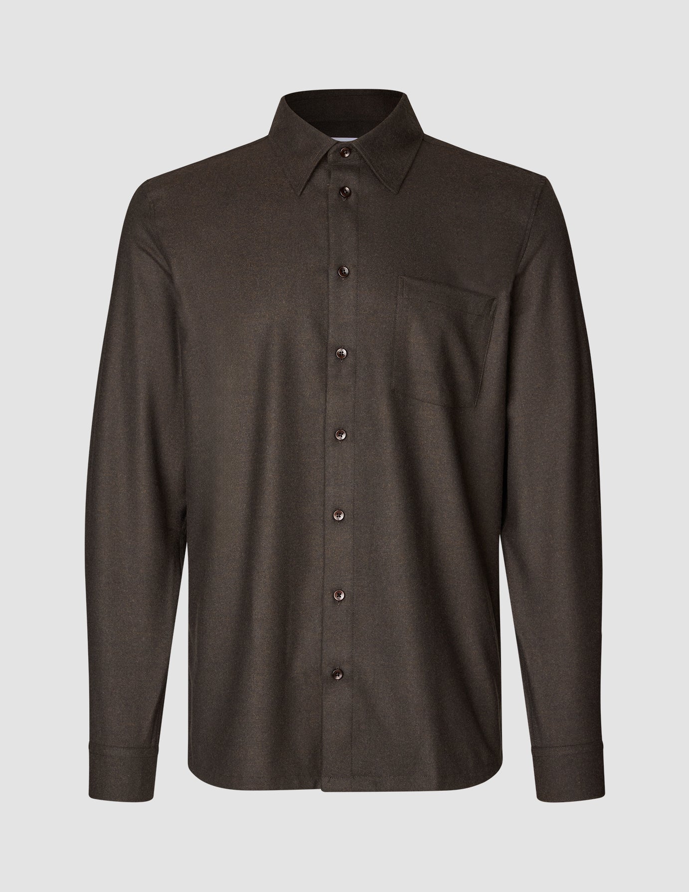 Men's Casual Button-Down Shirt in Espresso Brown - Perfect for Office Wear & Weekend Outfits