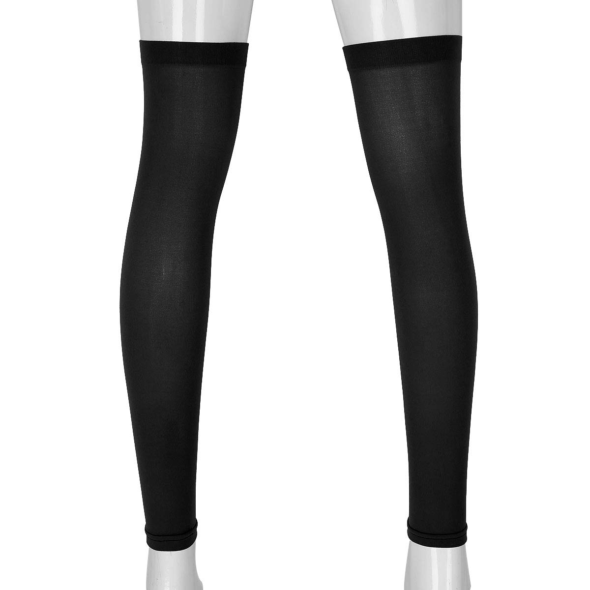 Agoky 1 Pair Men's Thigh High Compression Stockings - Open Toe Sheer Support Socks for Circulation & Swelling Relief - Perfect for Travel, Sports & Medical Recovery