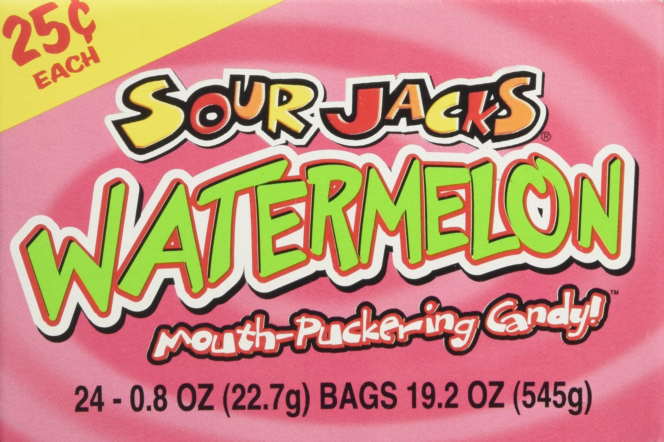 Sour Jacks Watermelon Gummy Candy - 24 Pack for Party & Snacking