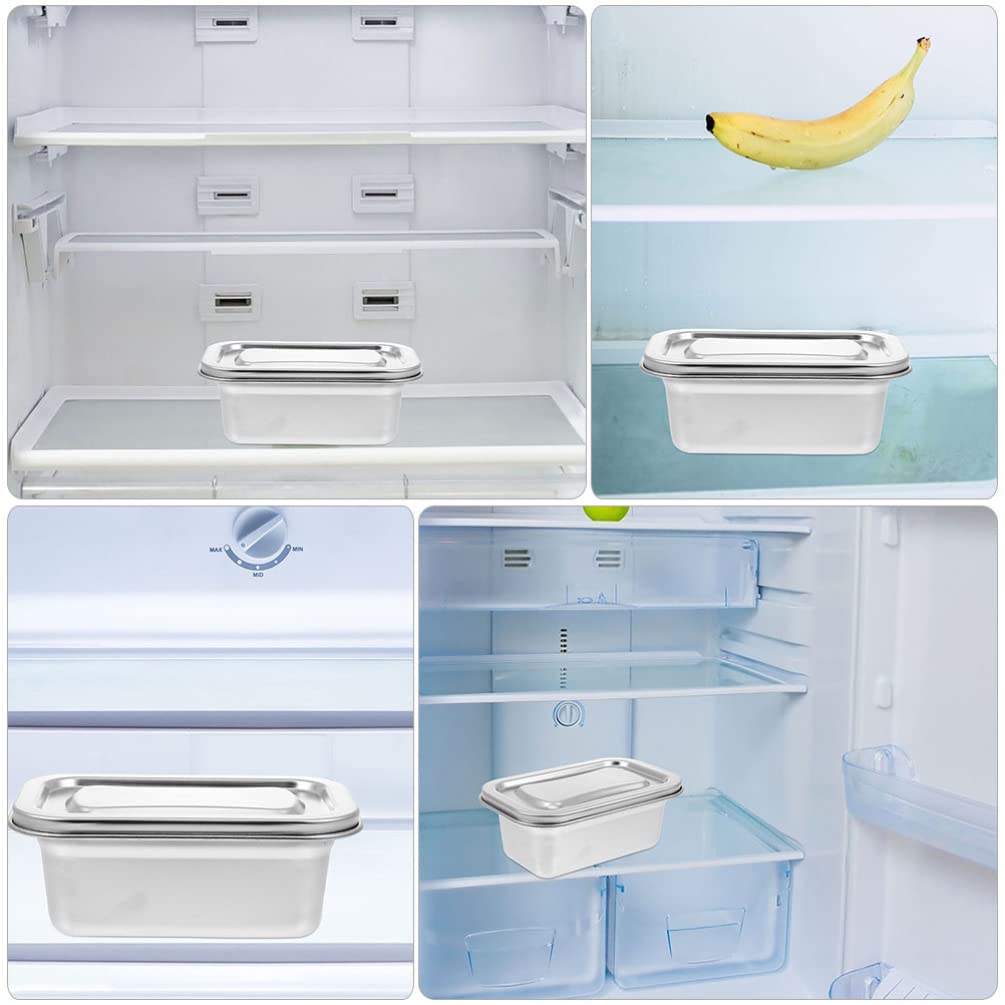 Stainless Steel Reusable Ice Cream Storage Containers with Lids - Insulated Freezer Box for Homemade Ice Cream, Food Keeper & Refrigerator Organizer | Perfect for Kitchen Storage, Picnics, and Party Dessert Serving