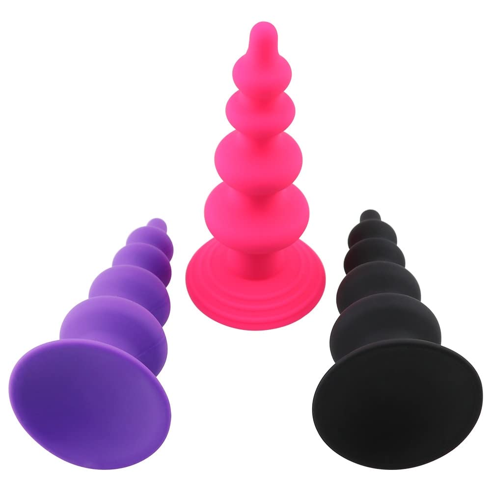 2-Pack Silicone Anal Butt Plugs for Men & Women - Soft Flexible Vibrating Anal Toys for Beginners & Advanced Play - Perfect for Couples, BDSM, and Solo Pleasure
