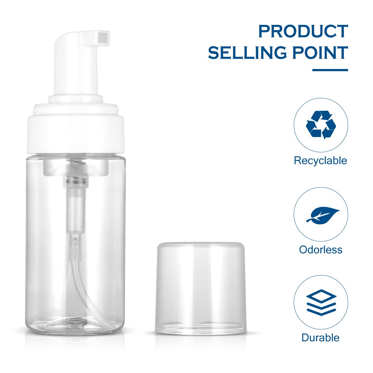 4 Pack Refillable Pump Bottles - Empty Reusable Dispenser Containers for Lotion, Soap & Shampoo - Perfect for Home, Travel & DIY Projects