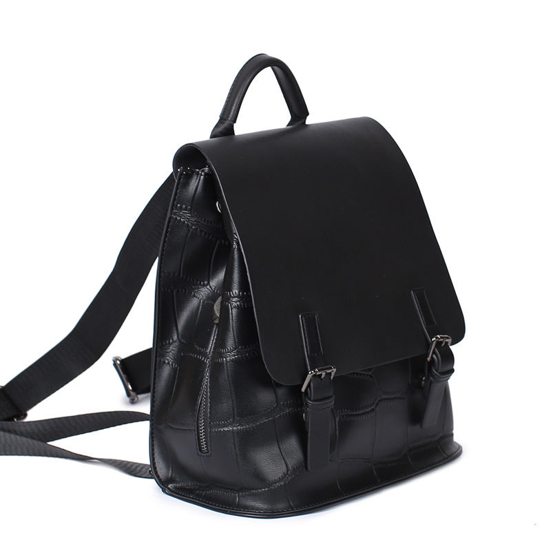 Genuine Leather Women's Cowhide Backpack - Stylish & Durable for Work, Travel & Everyday Use
