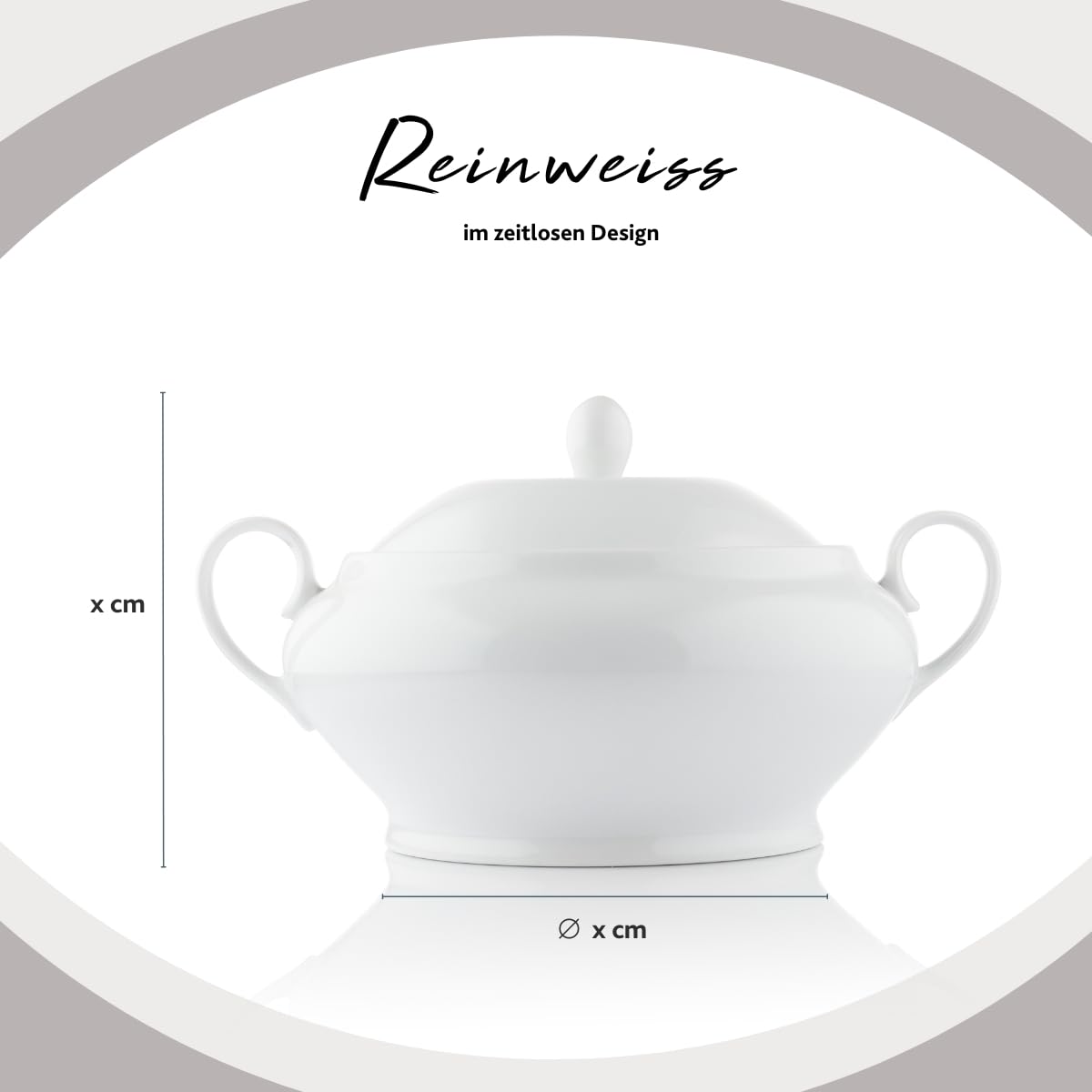 SÄNGER New Port 7-Piece Porcelain Soup Bowls Set with Lid – Dishwasher Safe White Soup Tureen & Deep Plates for 6 People | Elegant Dining, Family Gatherings & Restaurant Use