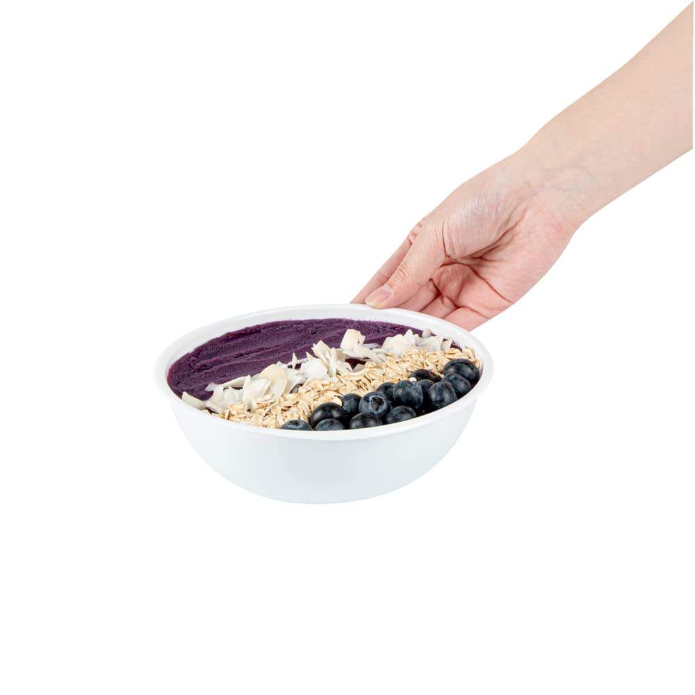 21oz Recyclable White Plastic Salad Bowls - 200 Pack Disposable Restaurantware for Pasta, Salads & Takeout | BPA-Free Food Containers for Catering, Parties & Meal Prep (Lids Sold Separately)