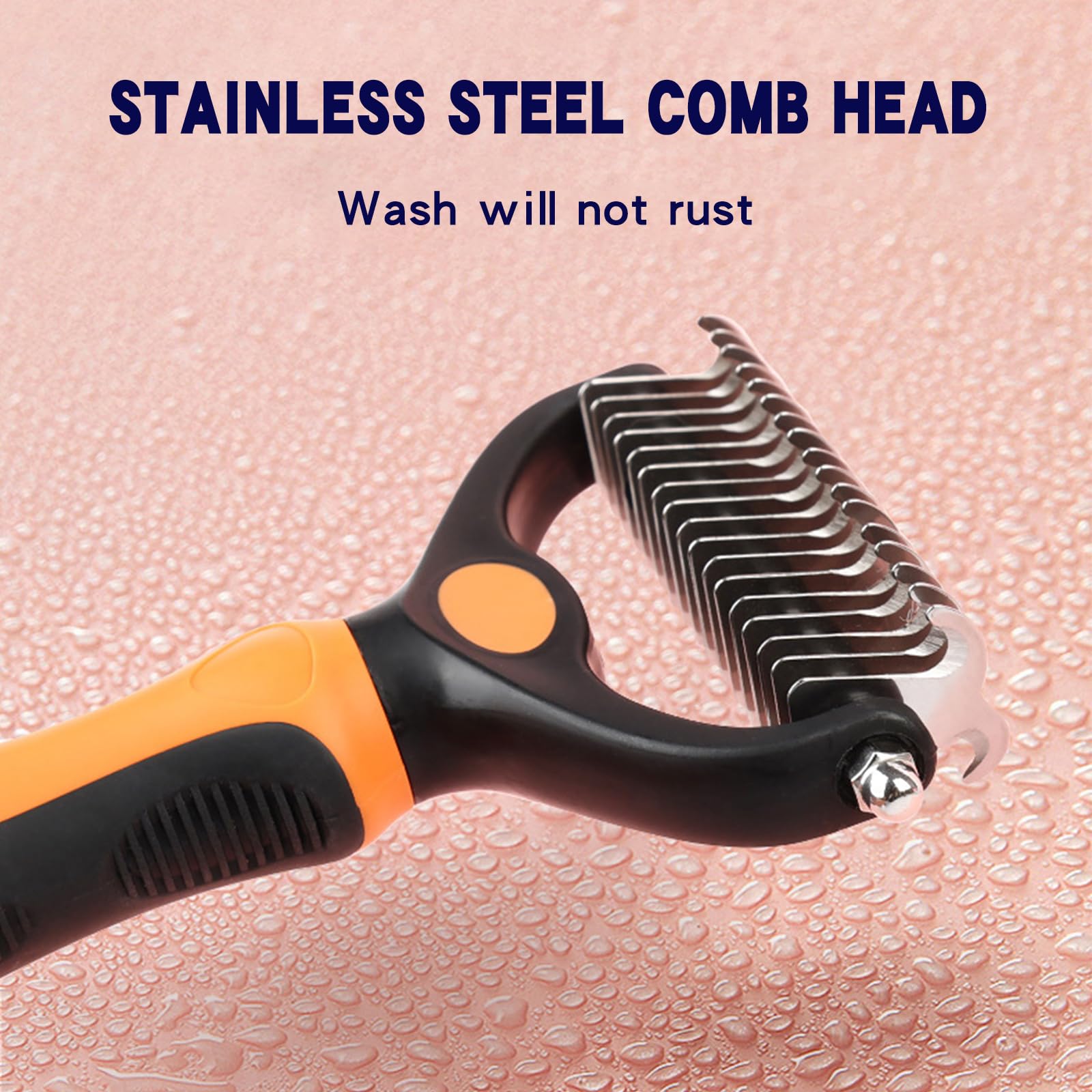 Dematting Comb for Dogs & Cats - Double Sided Deshedding Brush for Long Haired Pets, Undercoat Grooming Rake for Matted Hair Removal (Green) - Perfect for Daily Brushing & Professional Grooming Sessions