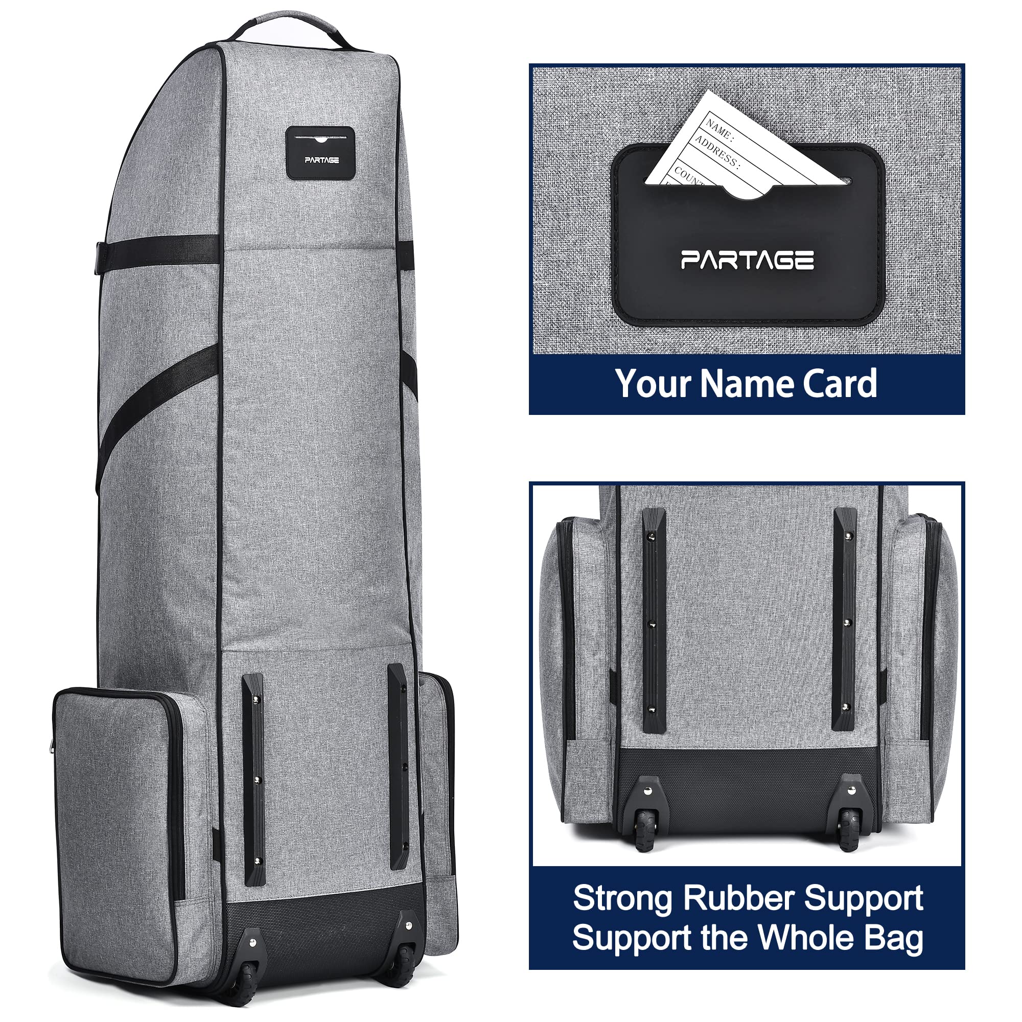 Golf Travel Bag with Wheels for Airlines - Black | Durable Golf Case for Travel