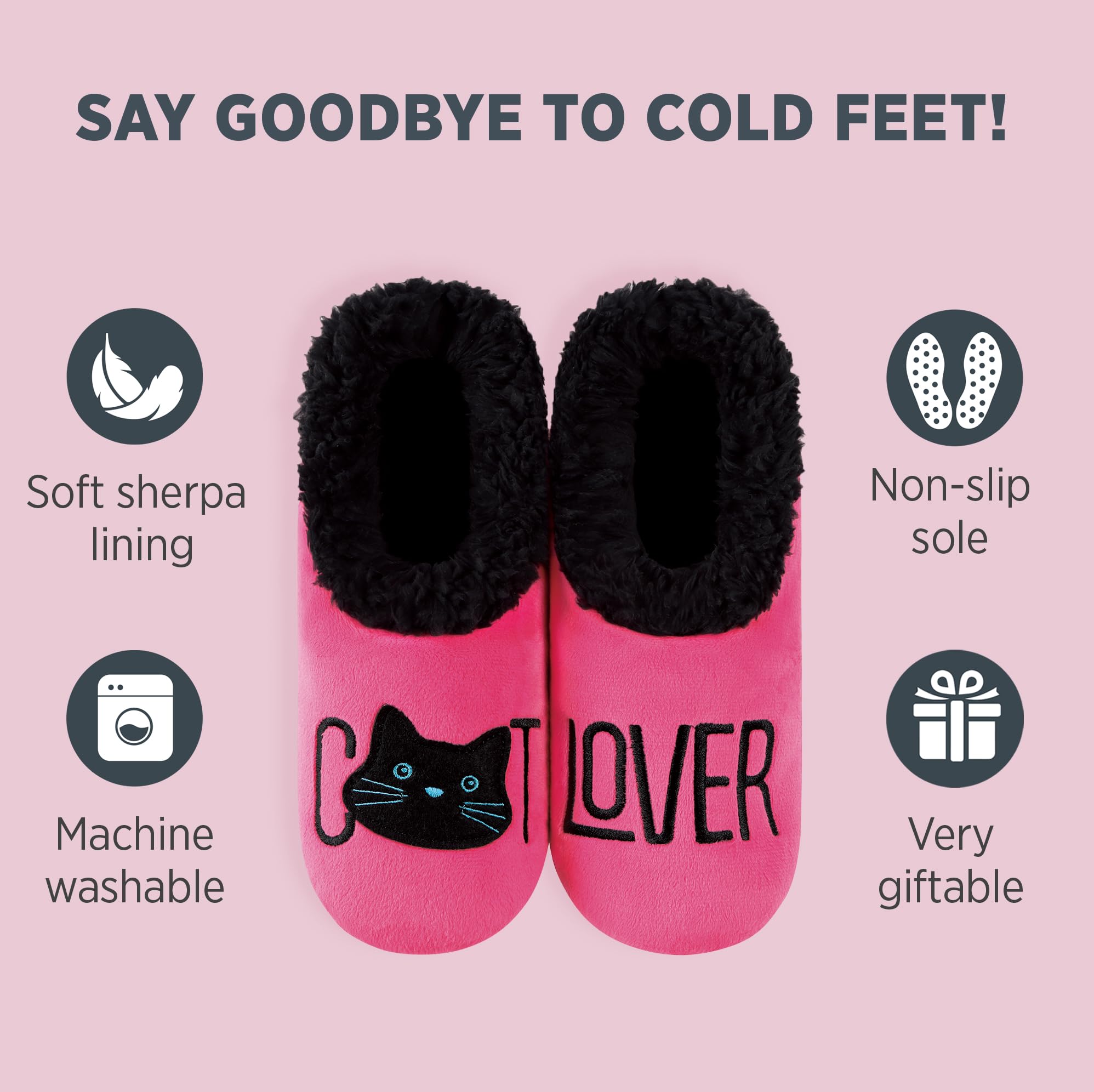 Funny Non-Slip Fuzzy Slipper Socks for Women - Cozy House Slippers by Snoozies | Perfect for Relaxing at Home, Lounging & Gift Giving