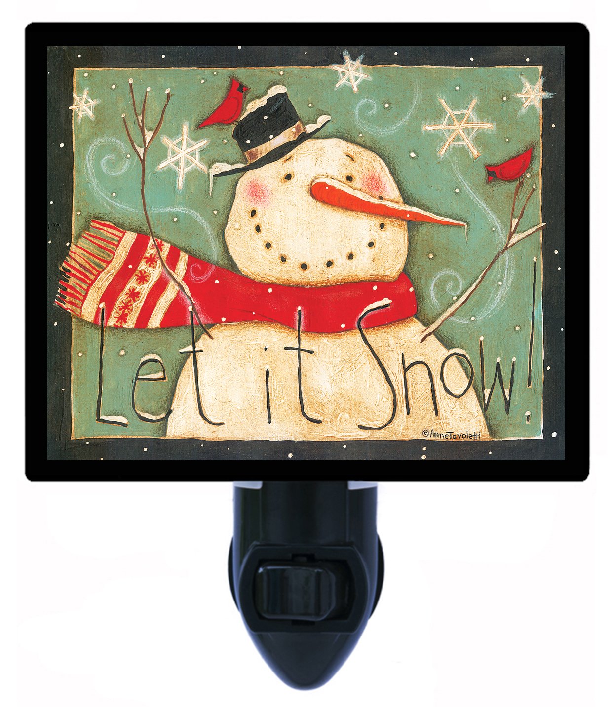Snowman LED Night Light for Christmas - Let It Snow Decor with Warm White Glow | Perfect for Holiday Bedroom, Nursery, and Festive Home Decor