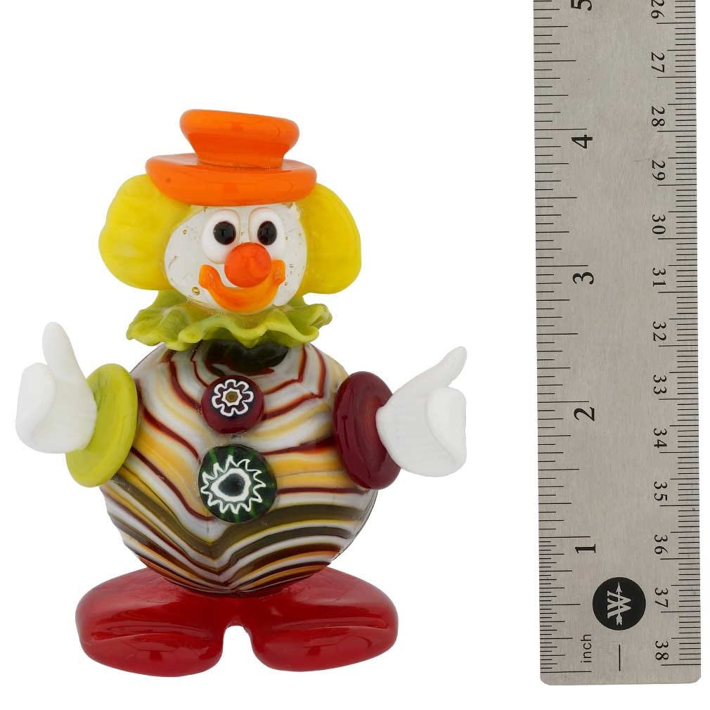 Authentic Murano Glass Clown Figurine - Handcrafted Venetian Art Glass Collectible - Perfect for Home Decor, Gift Giving & Italian Souvenirs